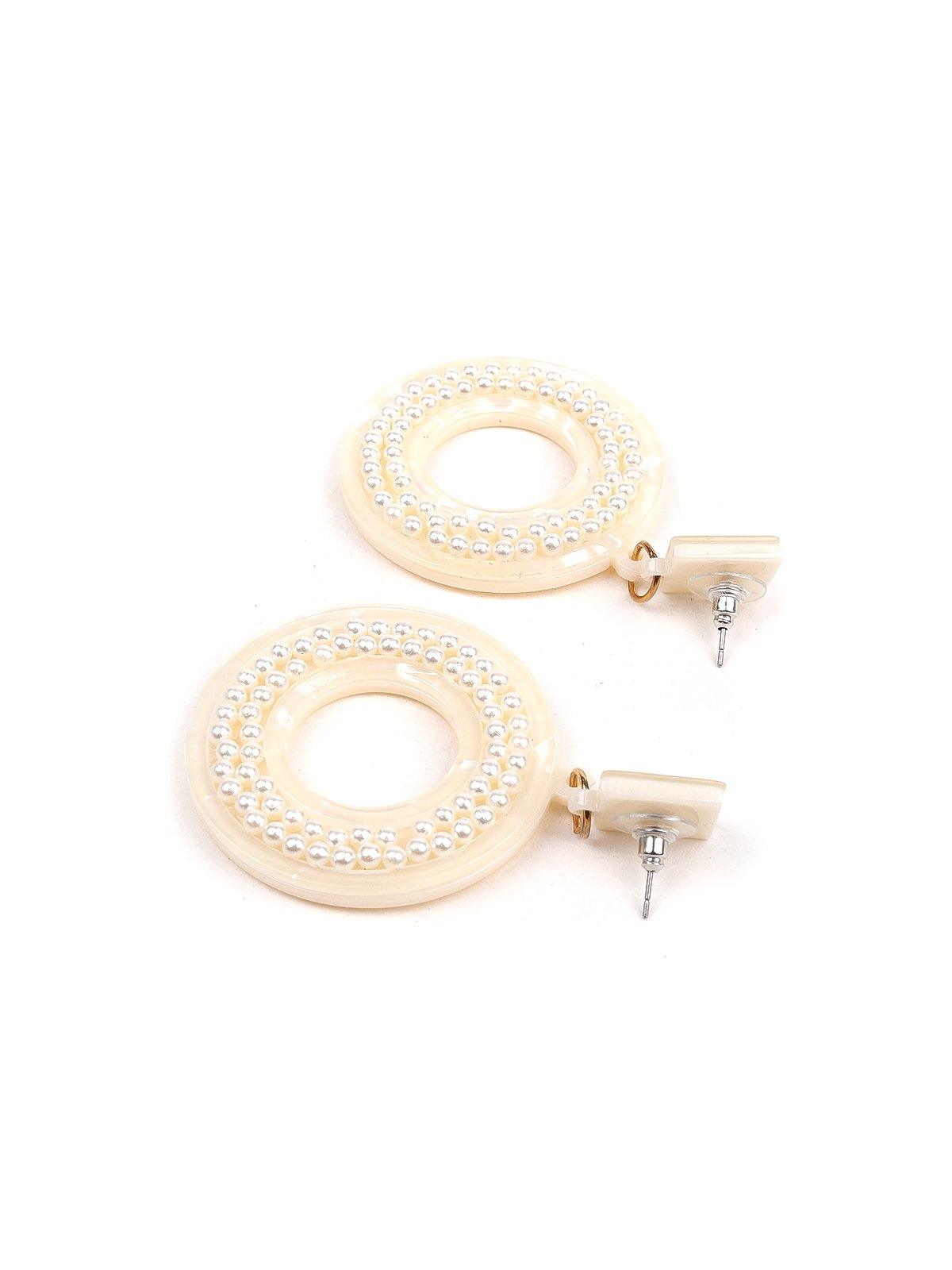 Women's Snow White Beaded Hoop Earring