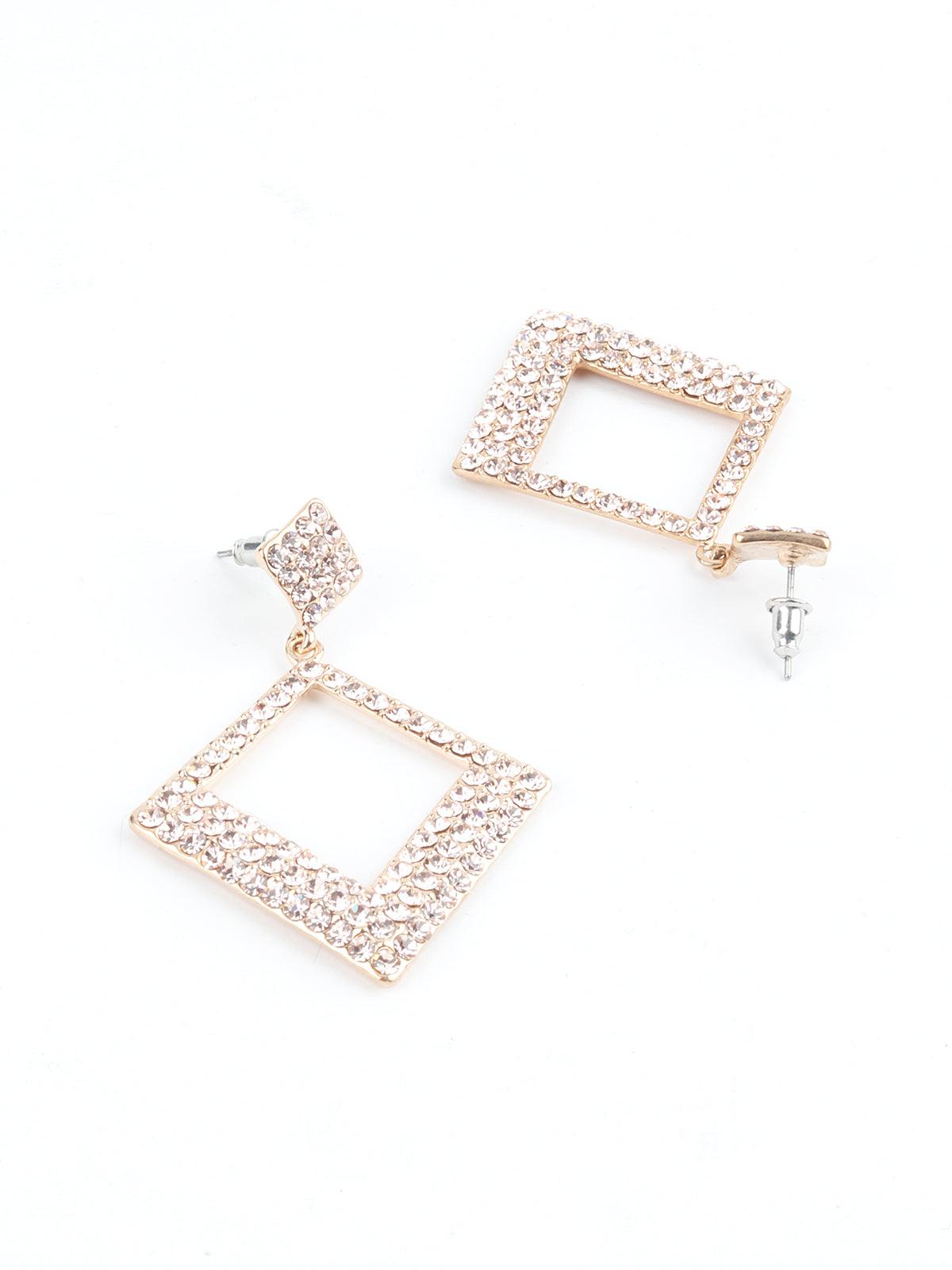 Women's Sparkling Square Crystal Dangling Earring