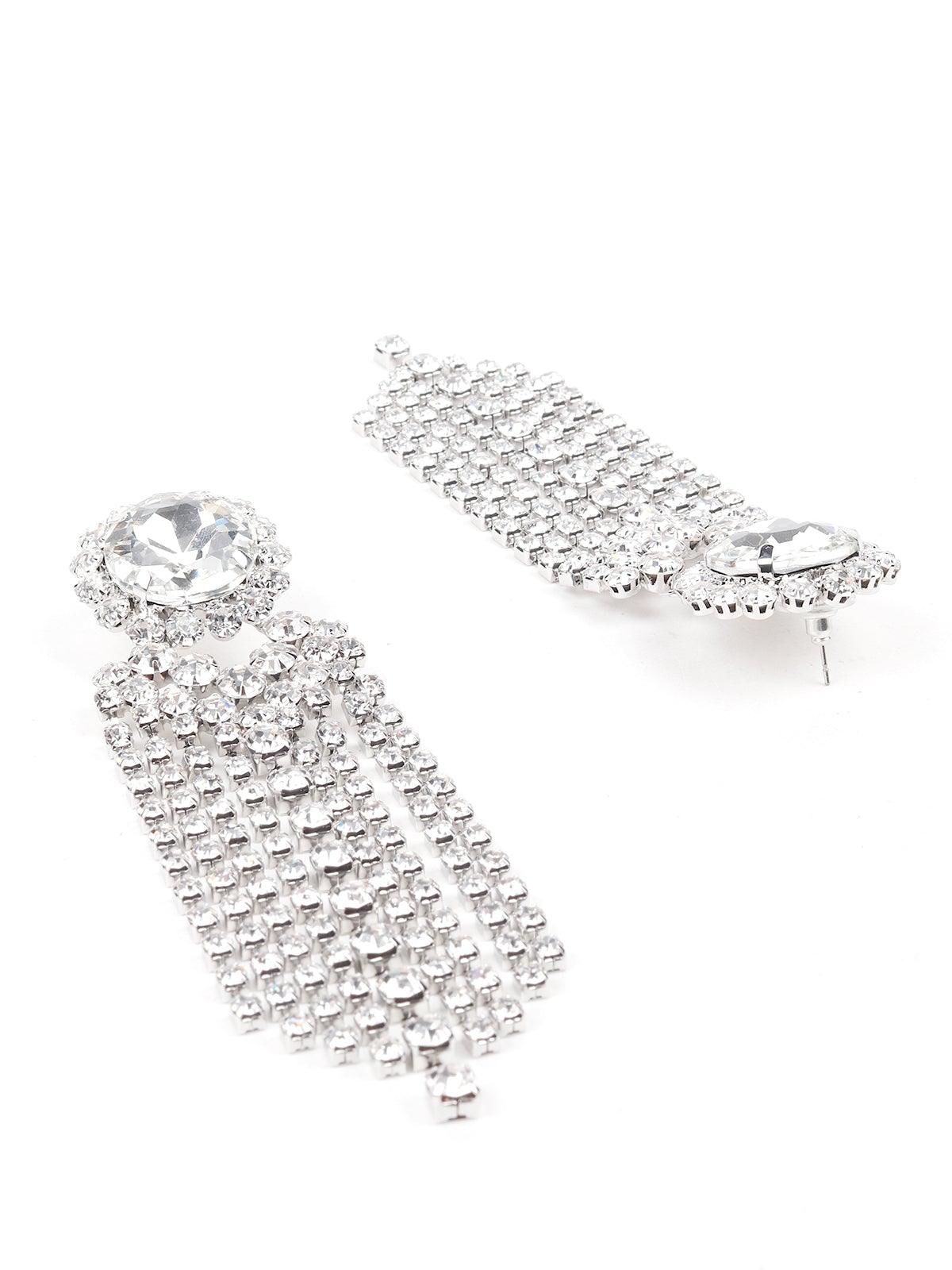 Women's Sparkling Tassel Crystal Drop Earrin
