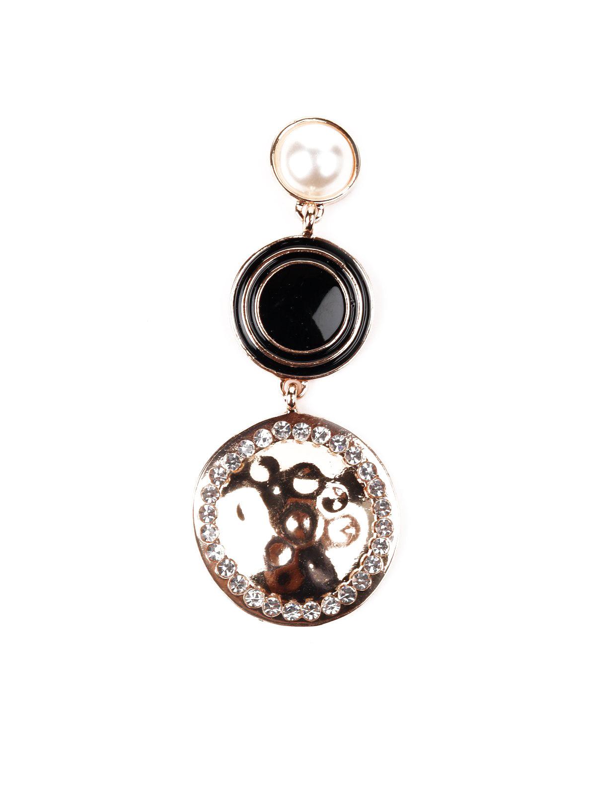 Women's Spherical Pearl And Crystal Embellished Earring