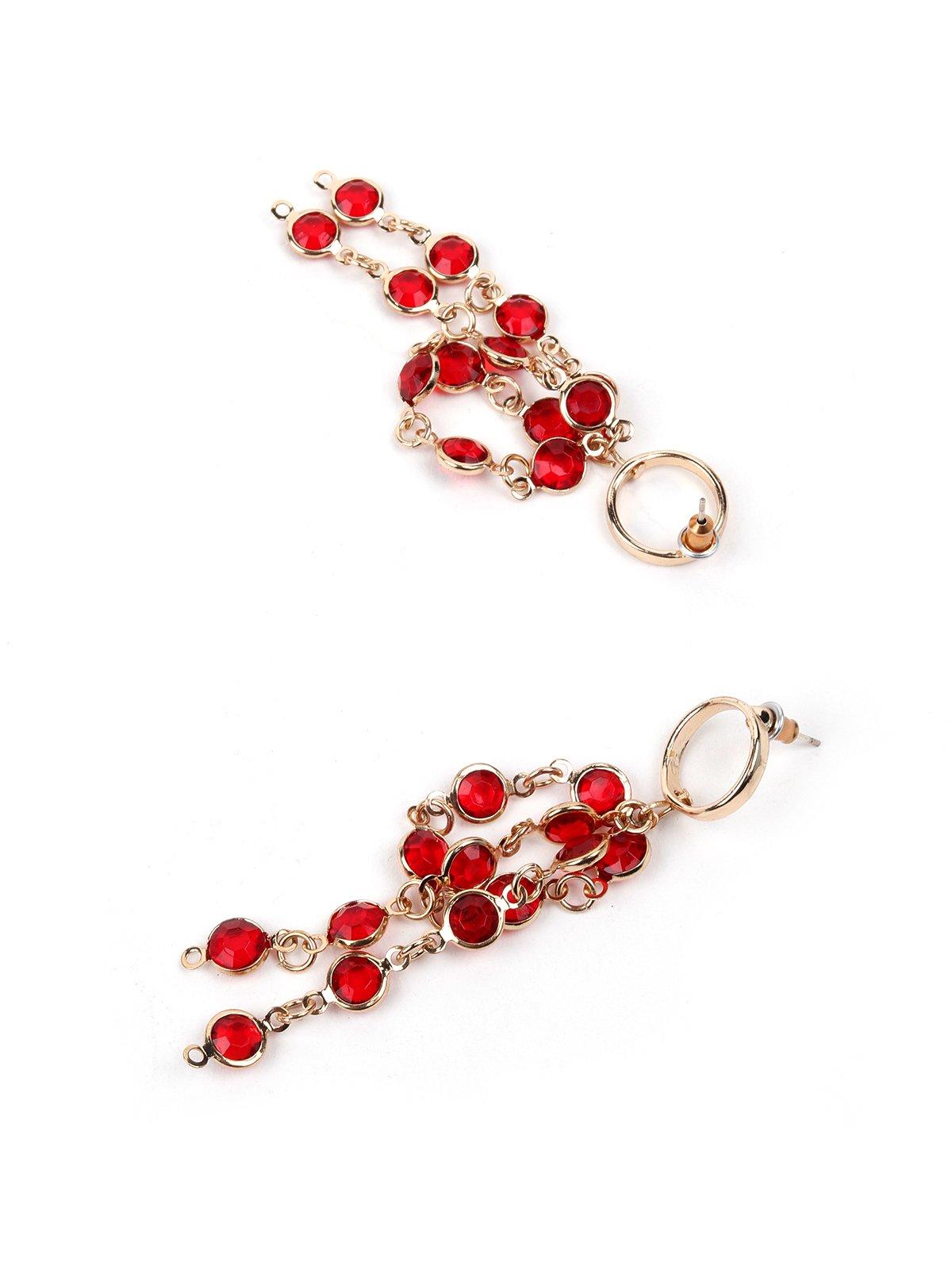 Women's Spill Down Red Crystal Earring