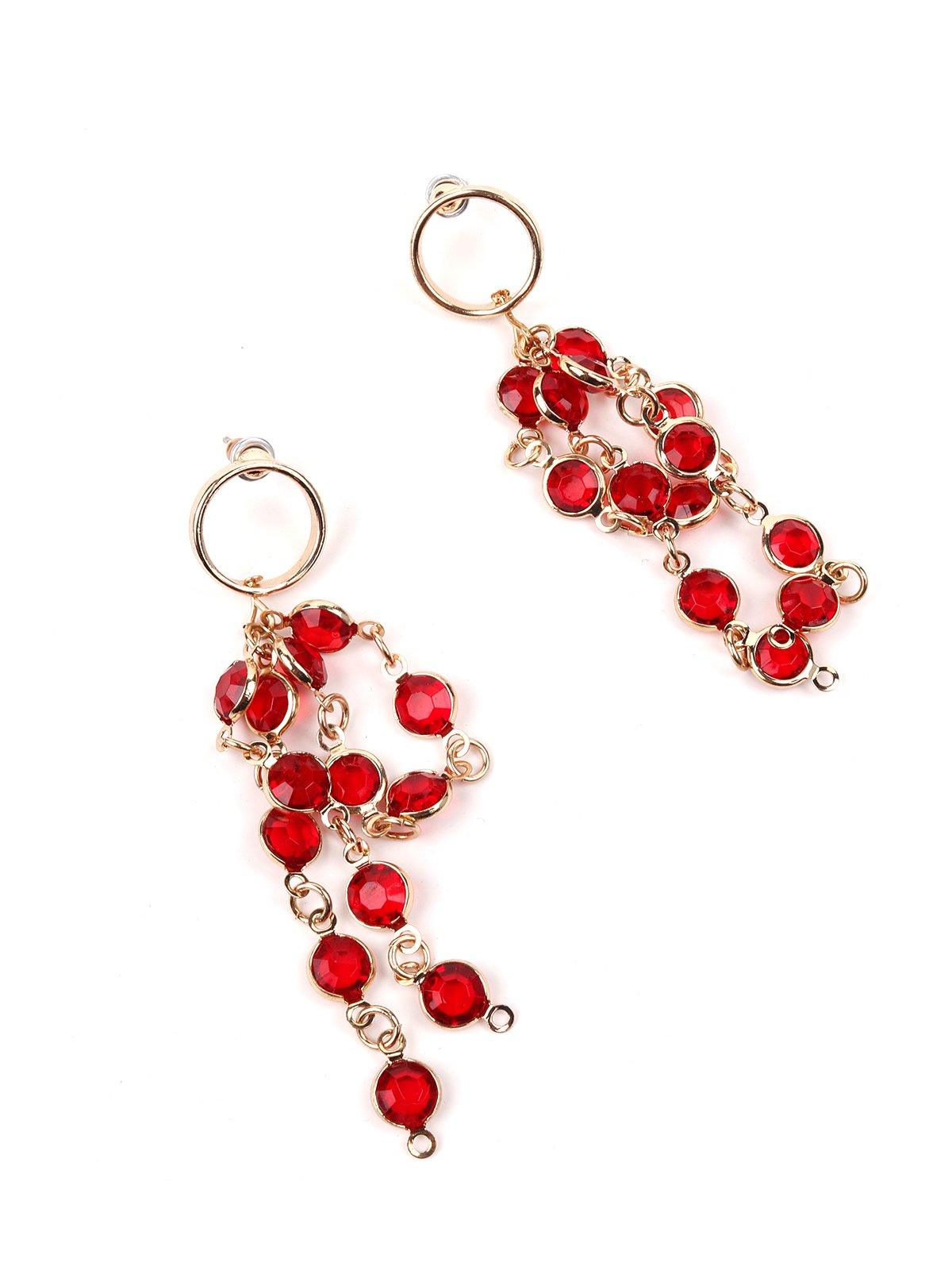 Women's Spill Down Red Crystal Earring