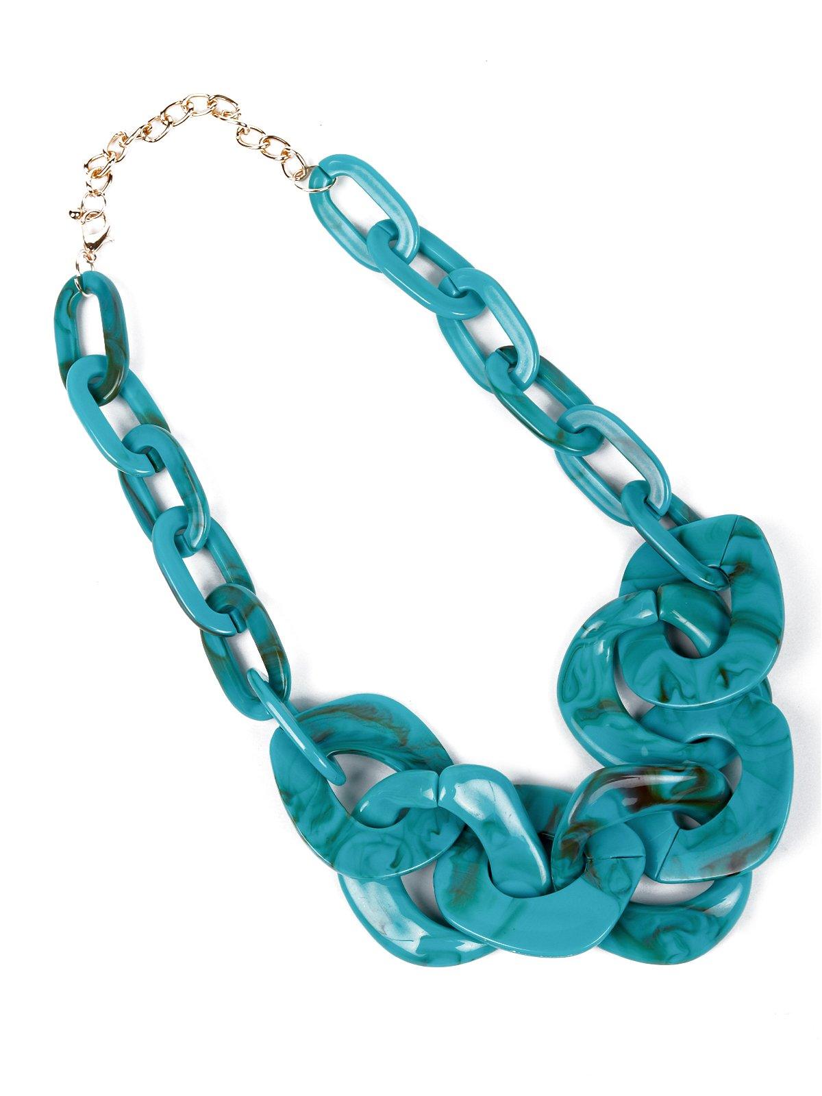 Women's Splash Blue Chunky Textured Necklac