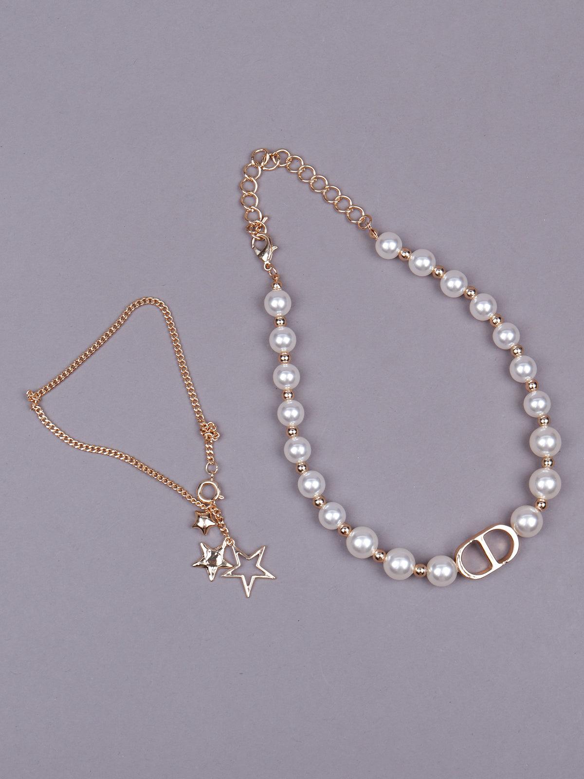 Women's Star Two Piece Stunning Pearl Necklac