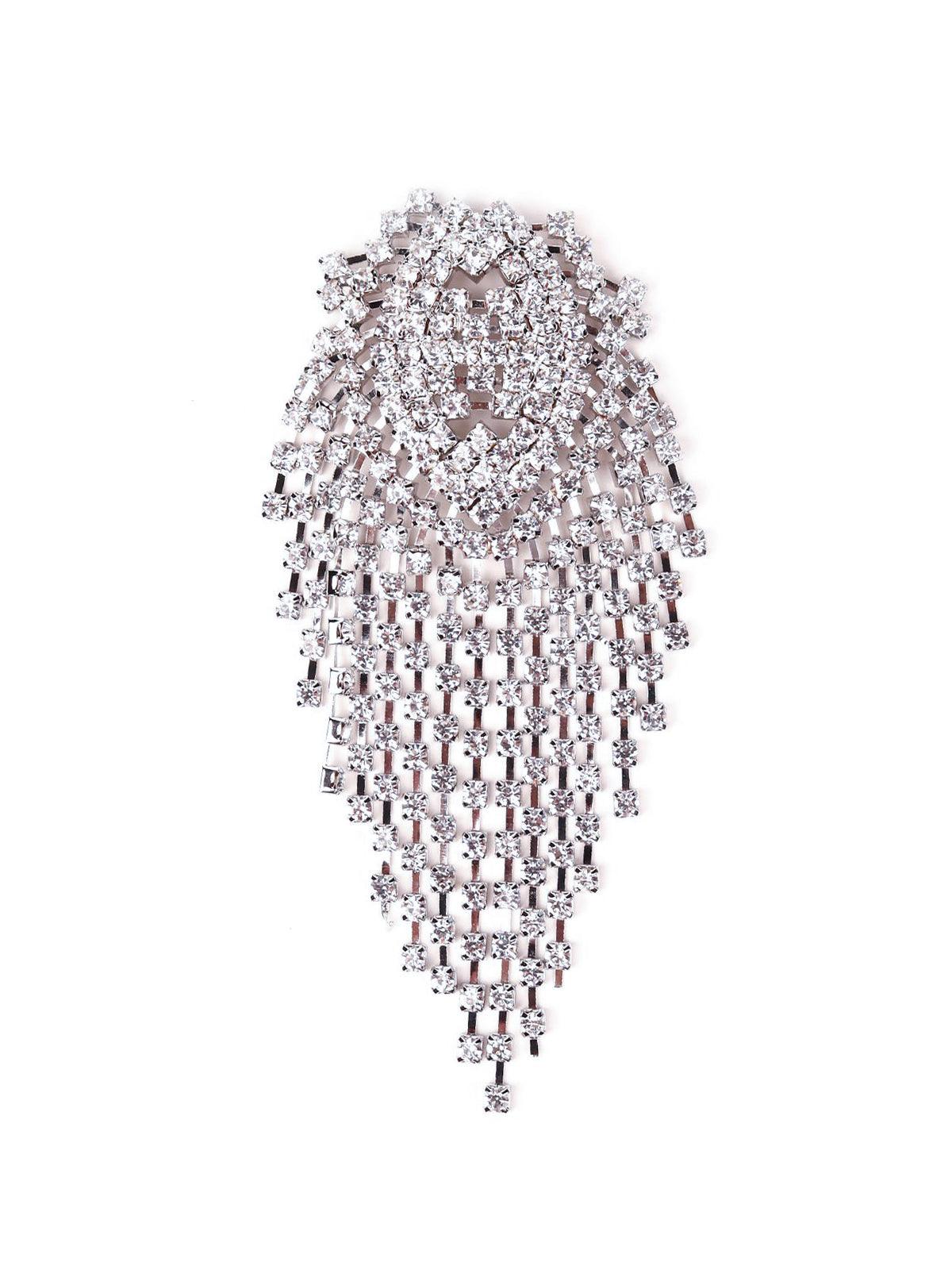 Women's Statement Crystal Overflowing Earrings - Silve