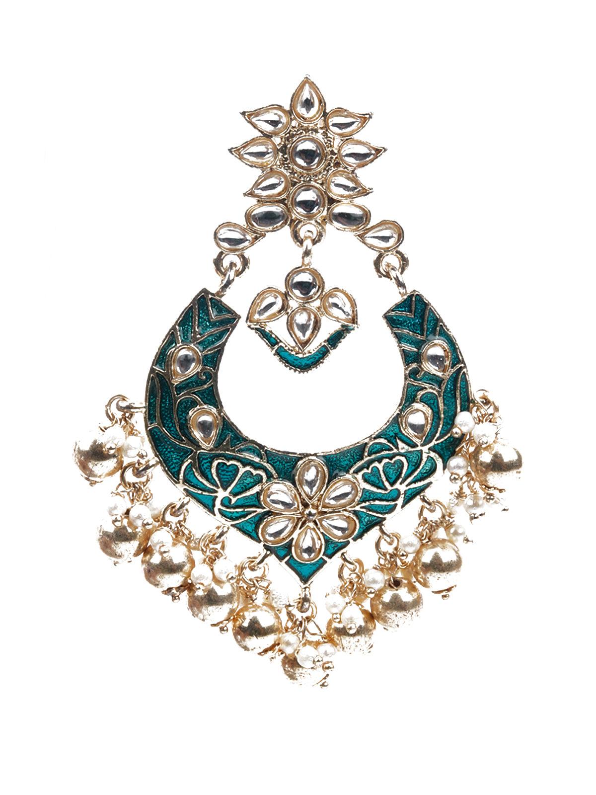 Women's Stone Studded Traditional Dangle Earring