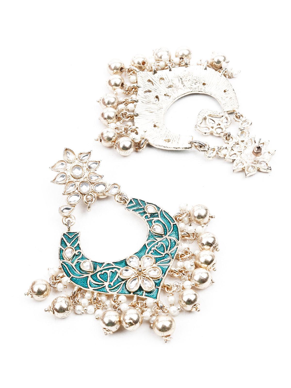 Women's Stone Studded Traditional Dangle Earring