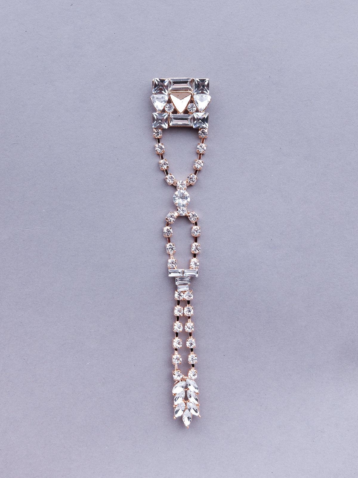 Women's Studded Long Statement Earrings- Gol