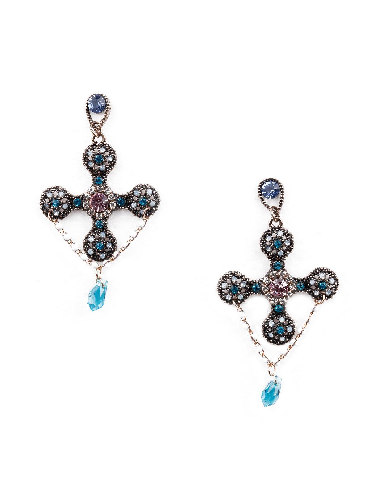 Women's Stunning Blue Drop Statement Earring