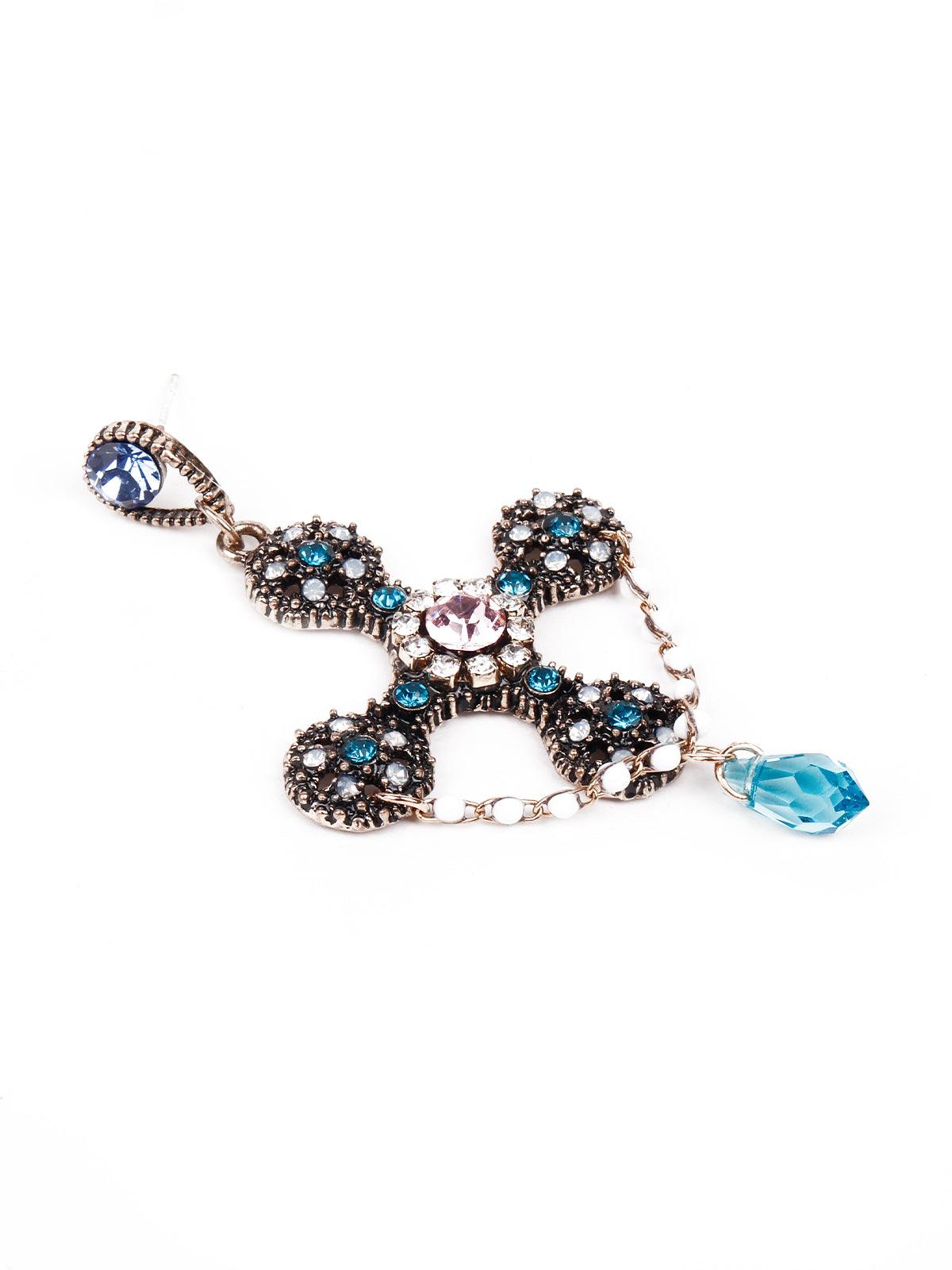 Women's Stunning Blue Drop Statement Earring