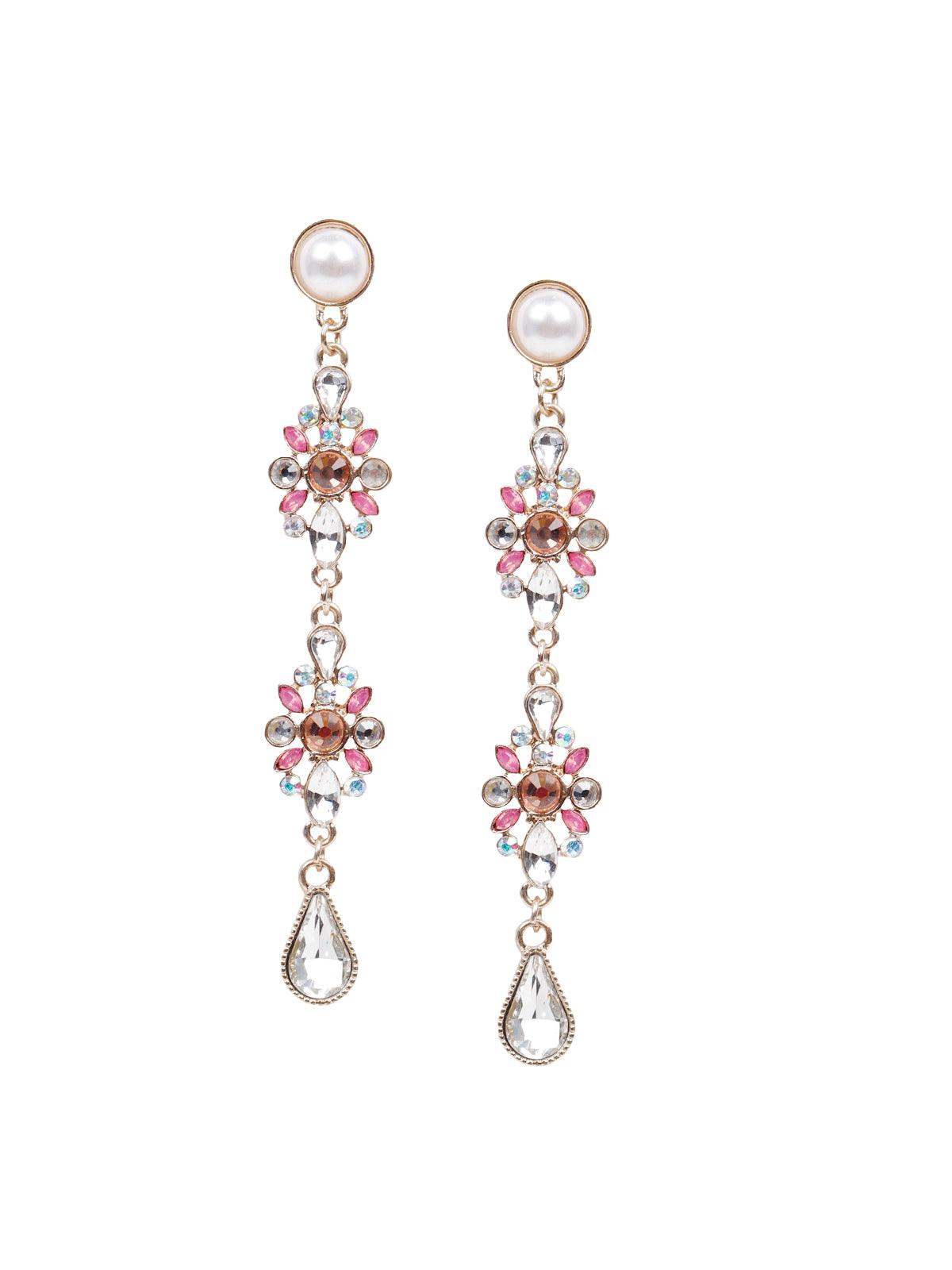 Women's Stunning Crystal Drop Pink Earring