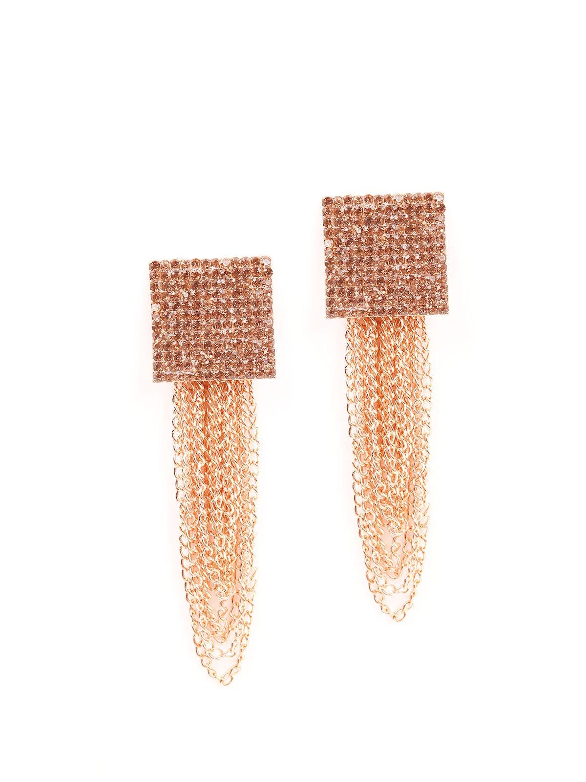 Women's Stunning Gold Studded Drop Earring
