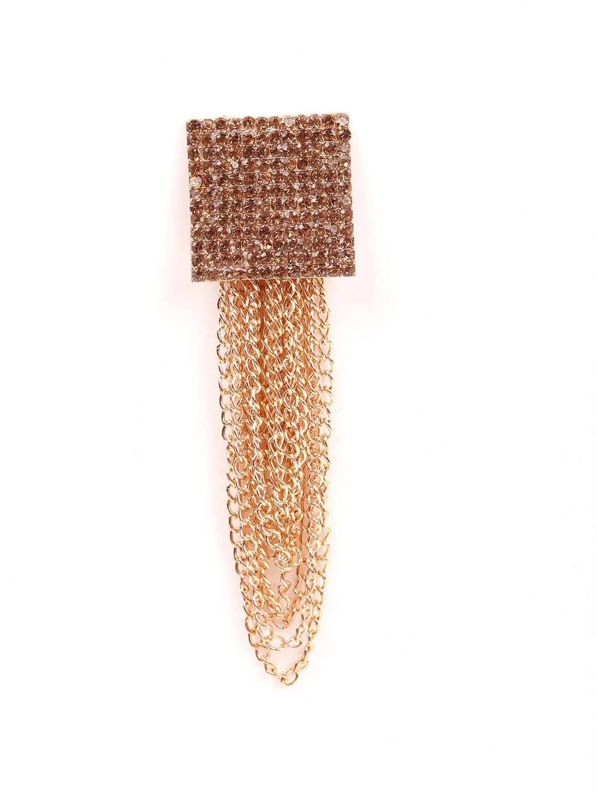 Women's Stunning Gold Studded Drop Earring