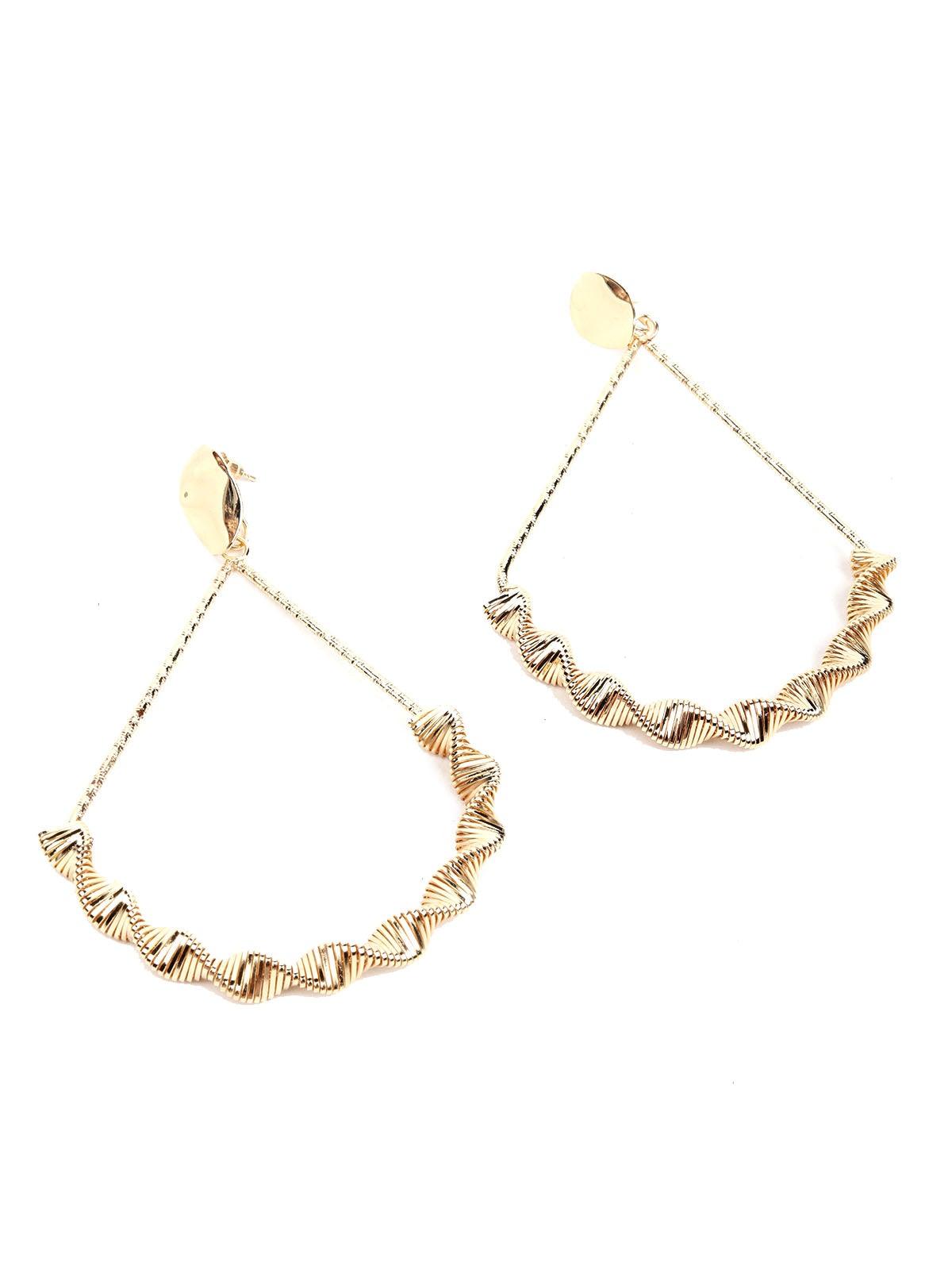 Women's Stunning Gold Textured Pendulum Earring