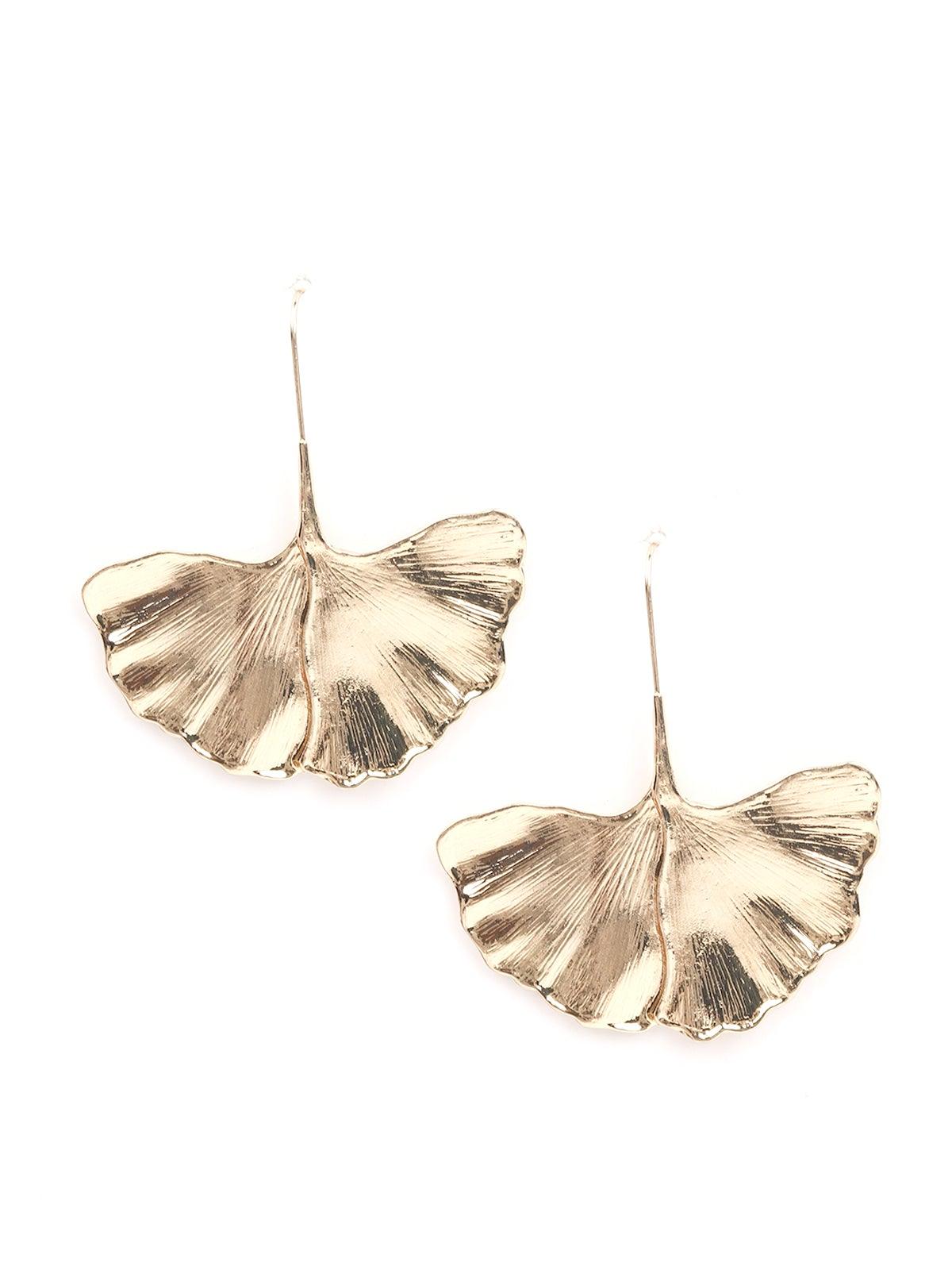 Women's Stunning Metallic Gold Textured Statement Earring