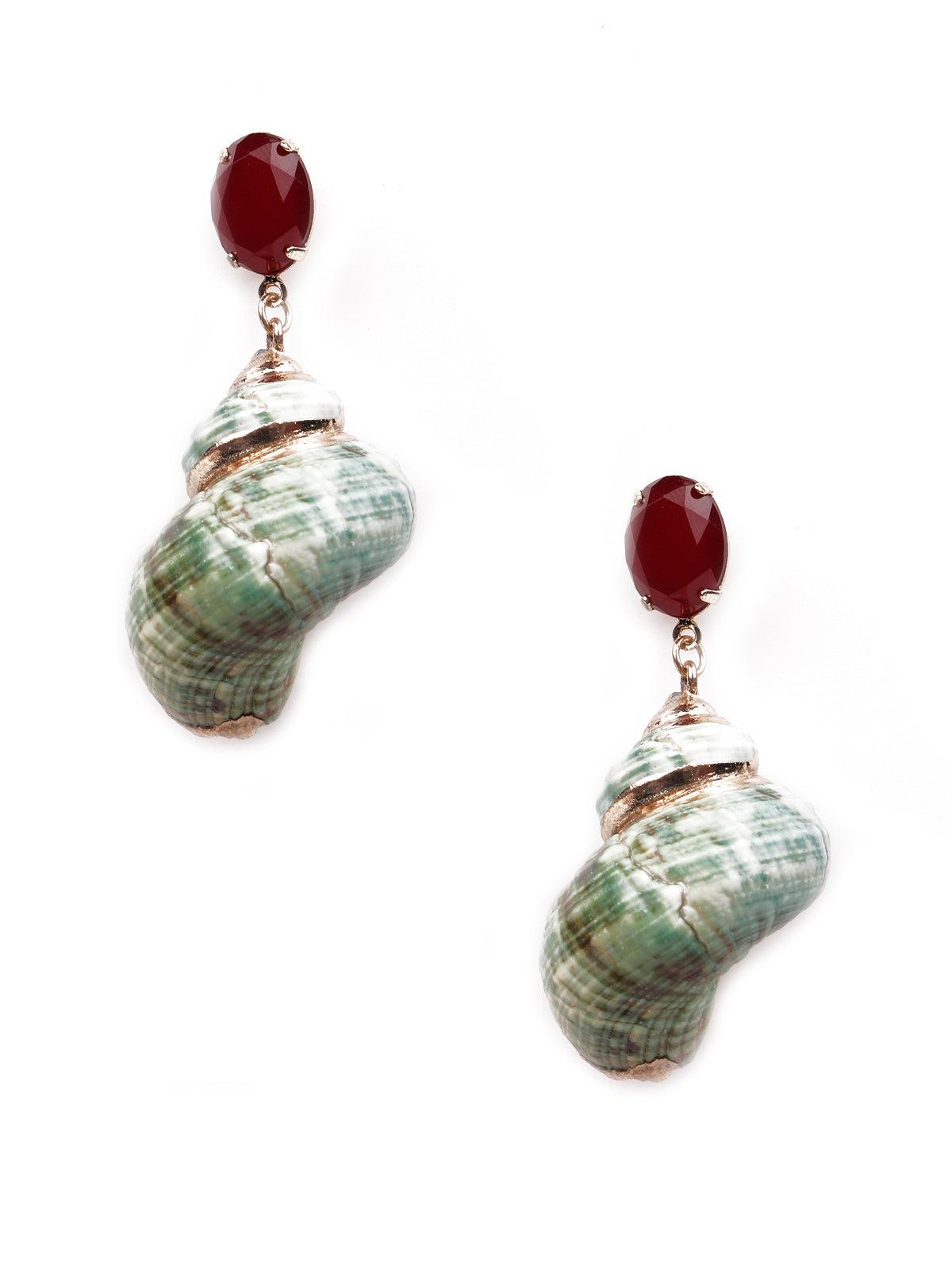 Women's Stunning Textured Green Earring