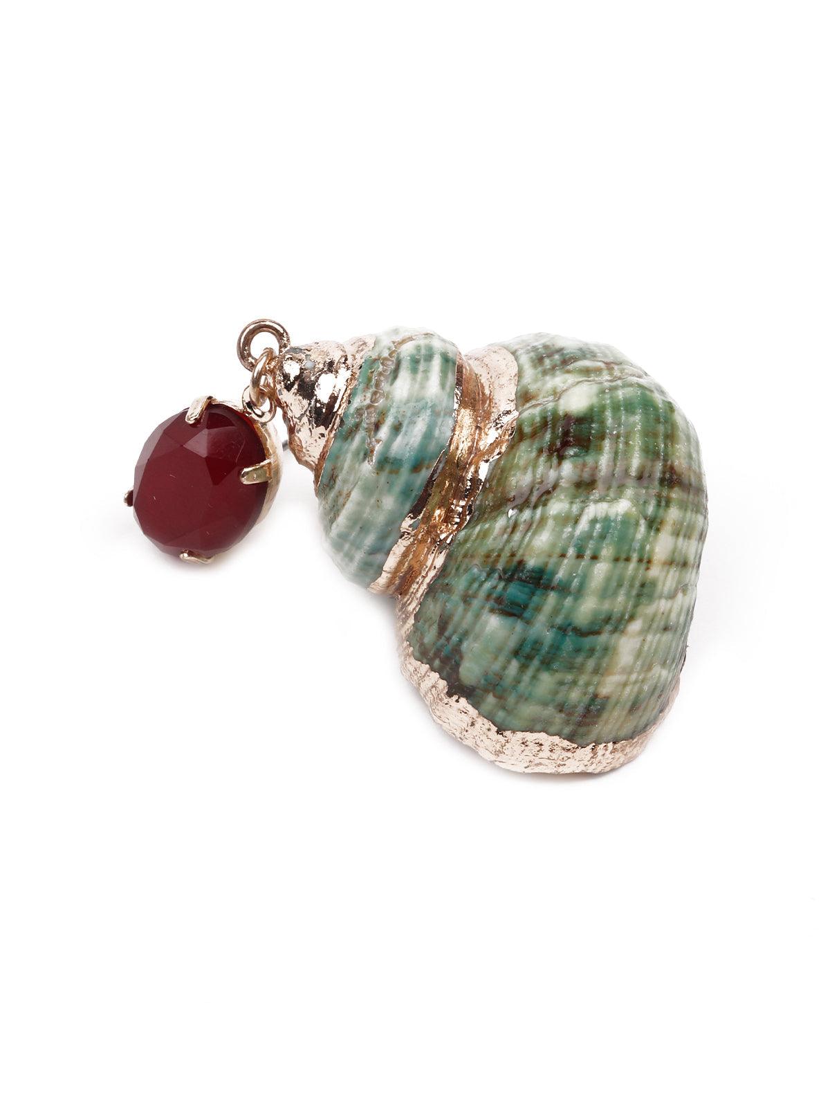 Women's Stunning Textured Green Earring