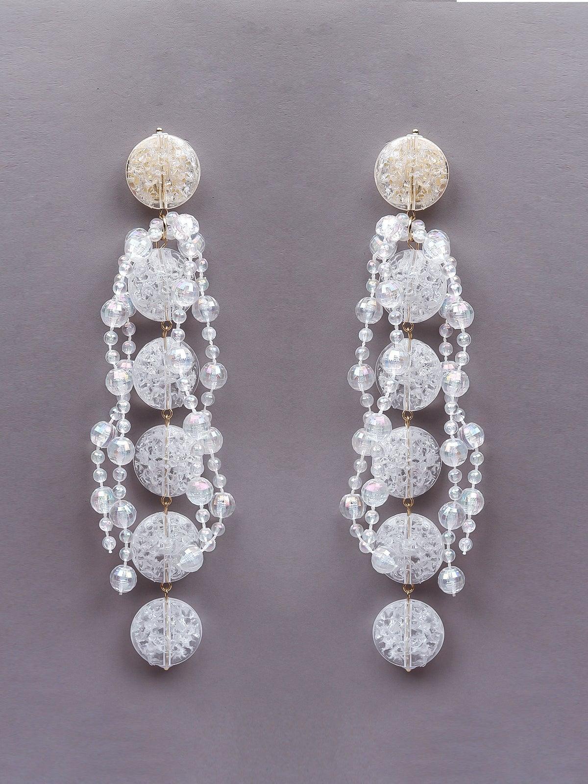 Women's Stunning White Beaded Exquisite Drop Earring