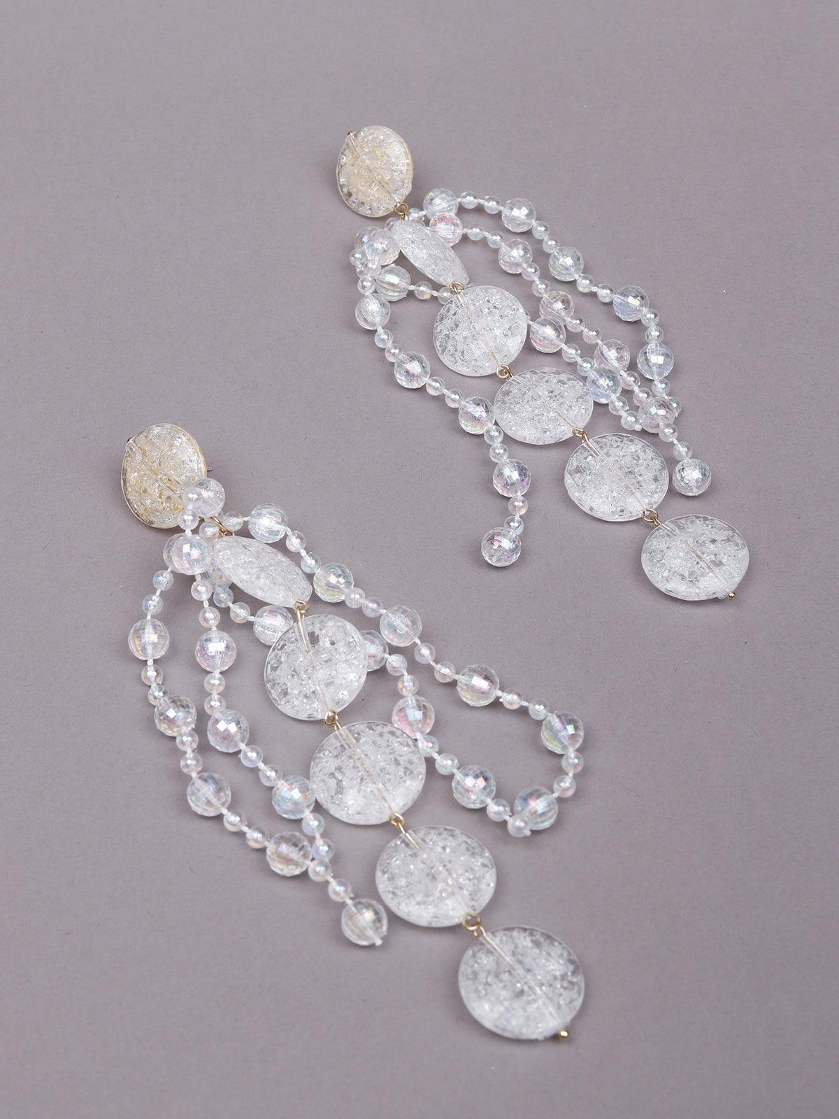 Women's Stunning White Beaded Exquisite Drop Earring