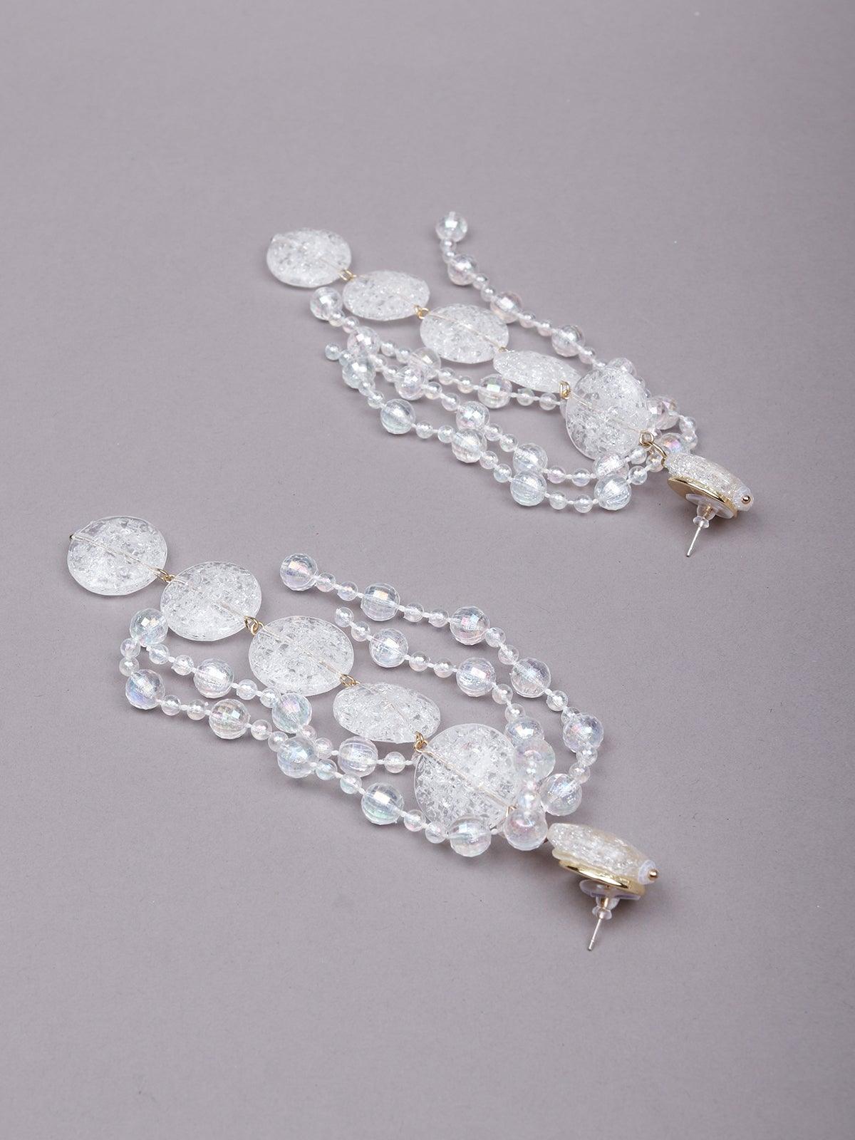 Women's Stunning White Beaded Exquisite Drop Earring