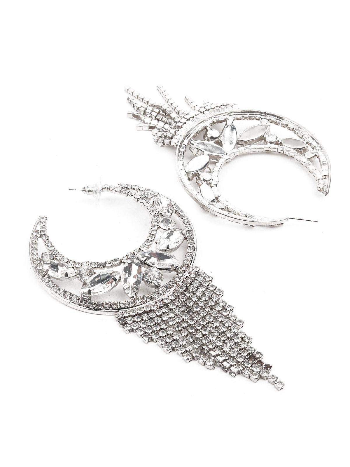 Women's Stylish Chandbali Earrings With Tassel