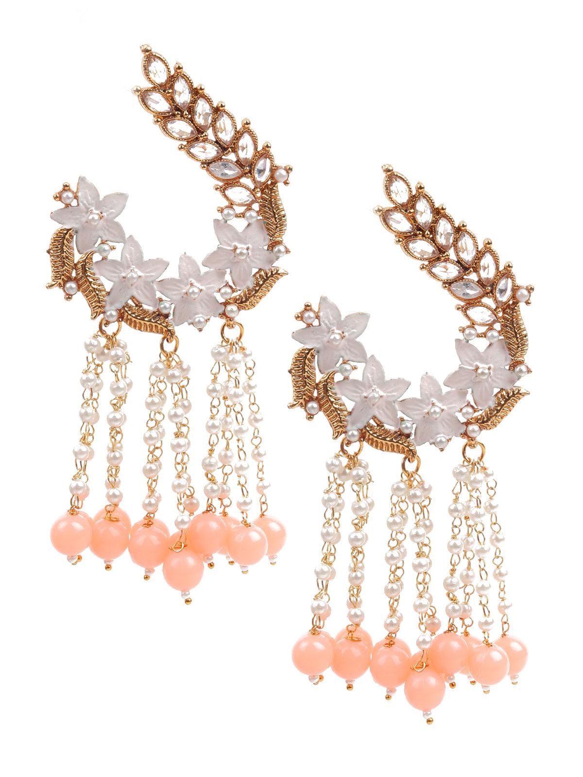 Women's Stylish Peach Dangle Earring