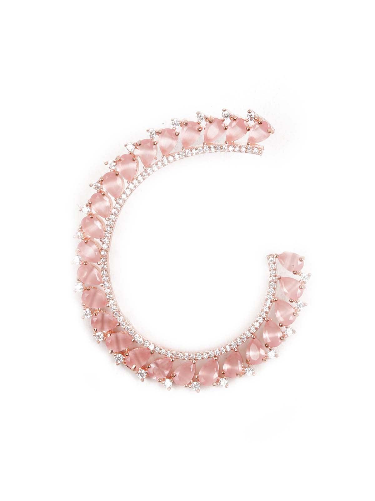 Women's Stylish Pink And Rose Gold Earrin