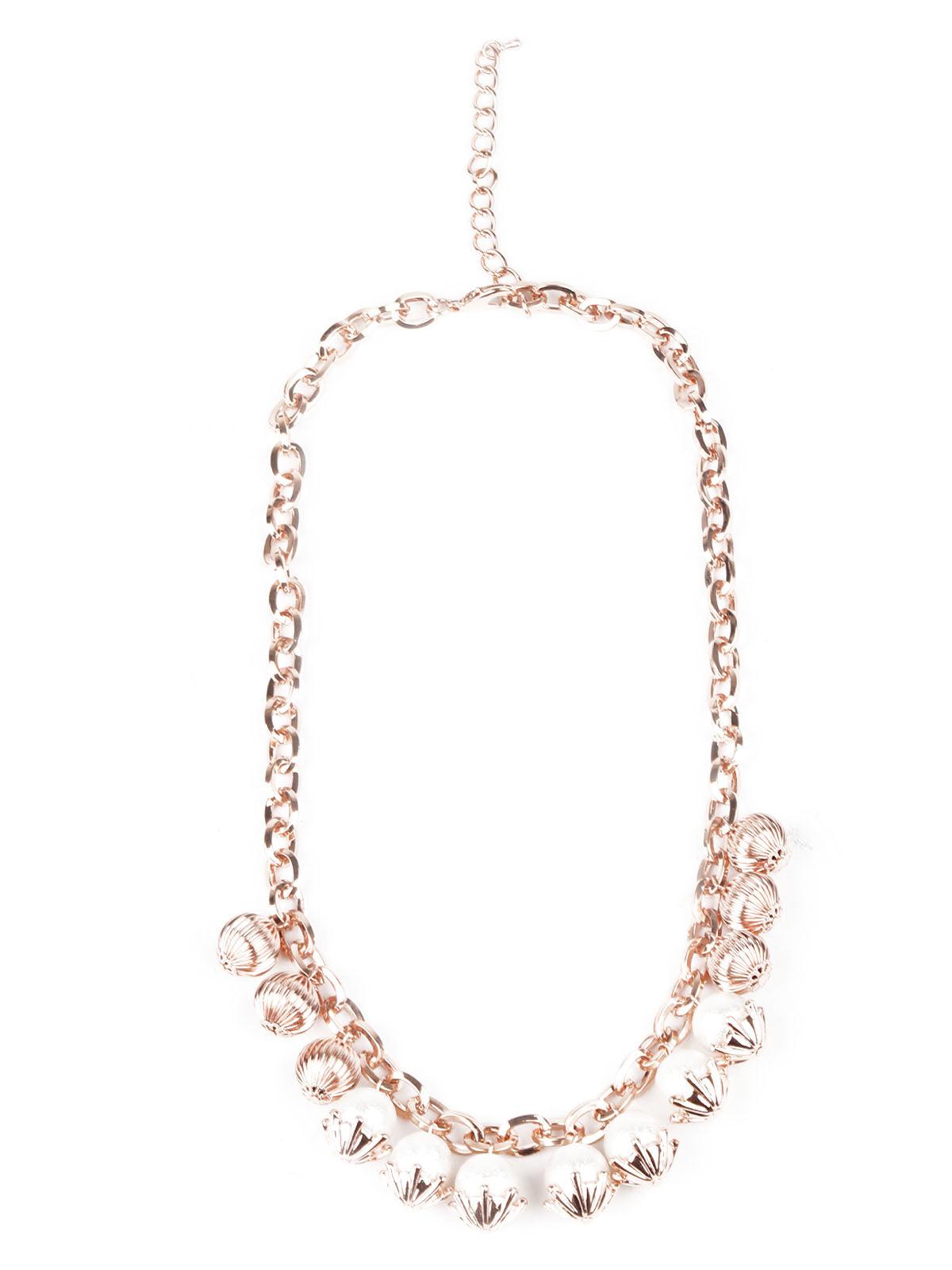 Women's Stylish White And Gold Neckpiec