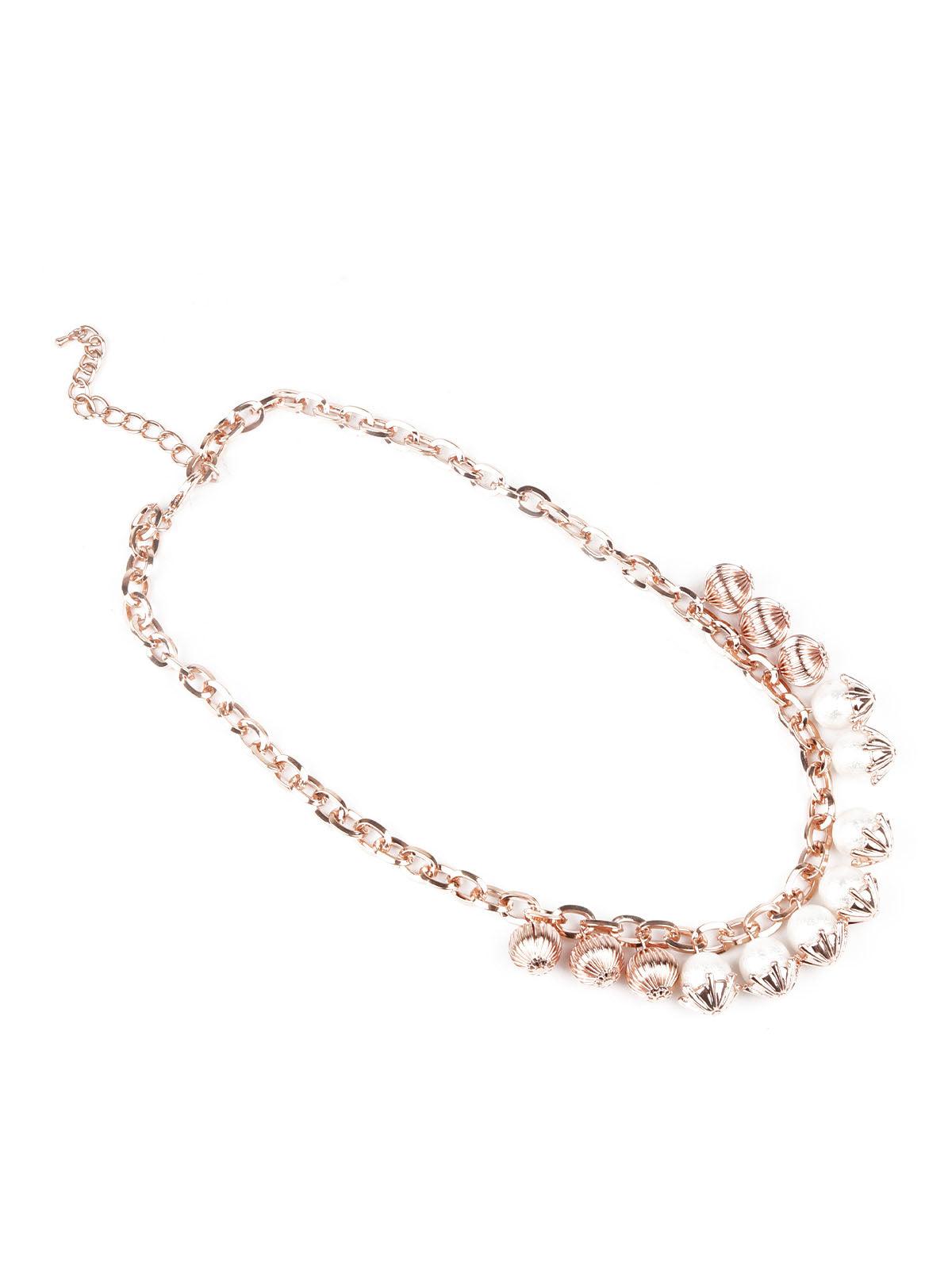 Women's Stylish White And Gold Neckpiec