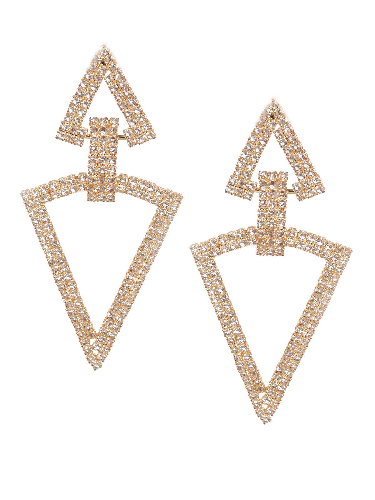 Women's Sunshine White And Gold Dangler Earring