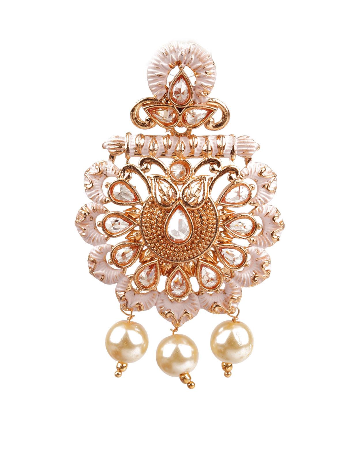 Women's Sunshine White And Orange Dangler Earring