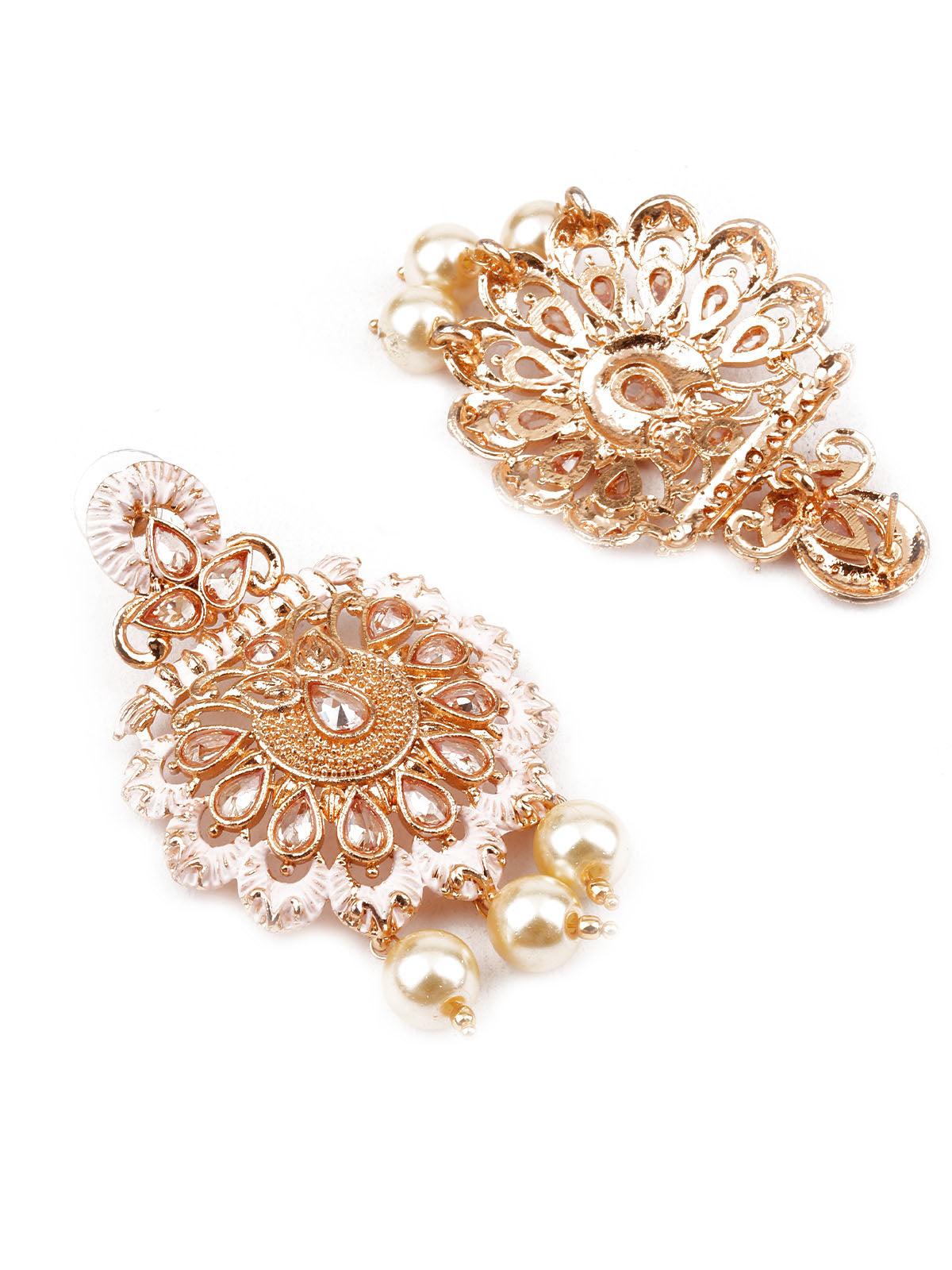 Women's Sunshine White And Orange Dangler Earring