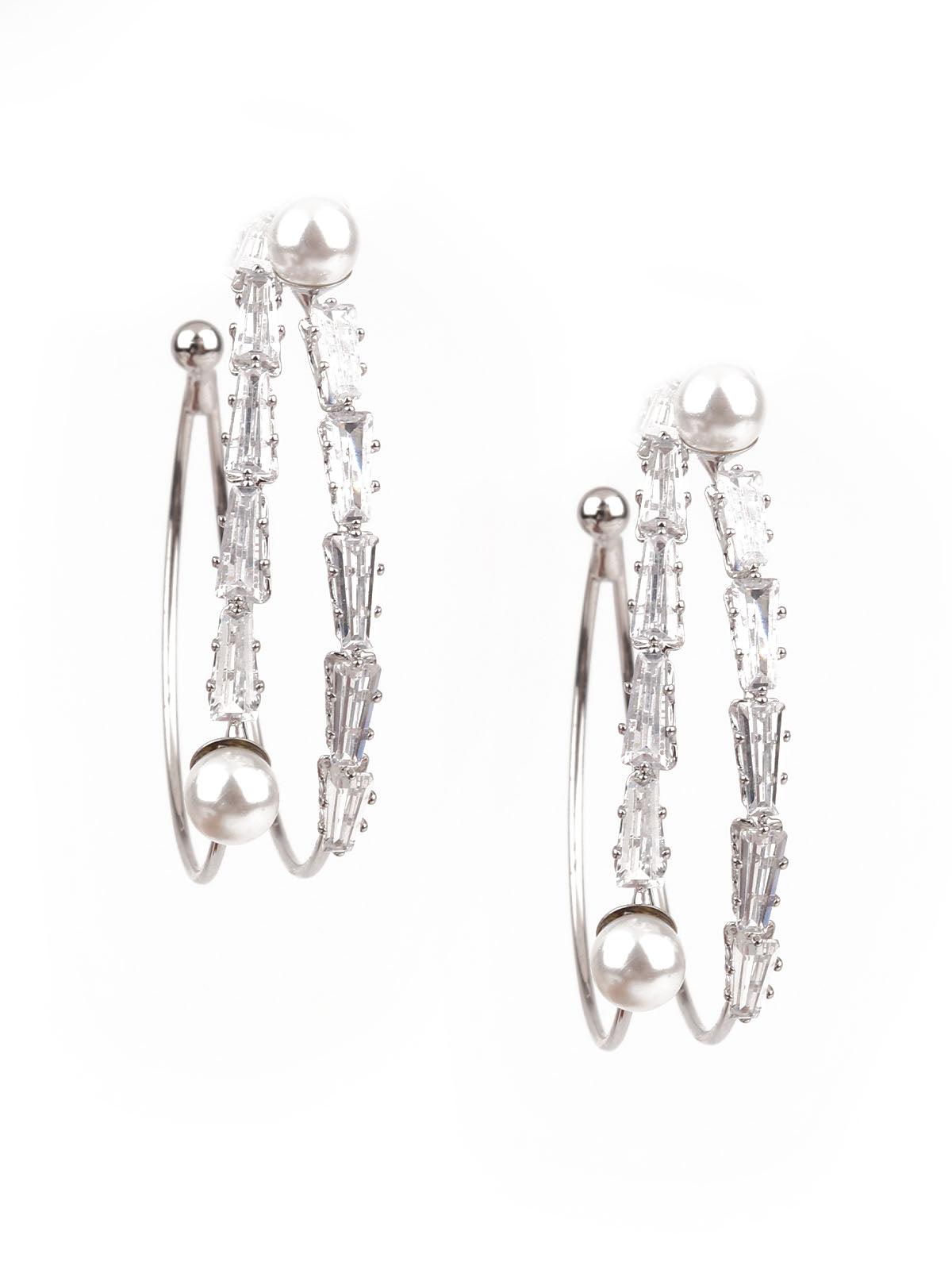 Women's Sunshine White Hoops Earring