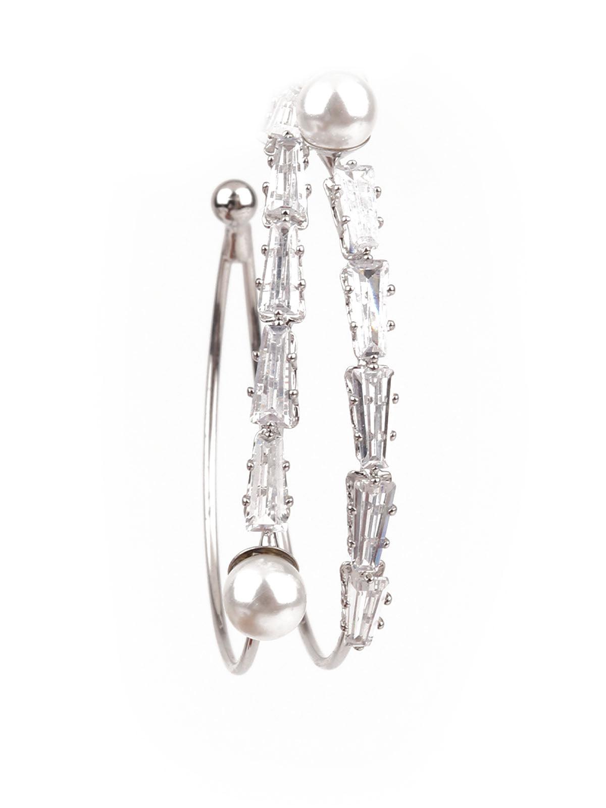 Women's Sunshine White Hoops Earring