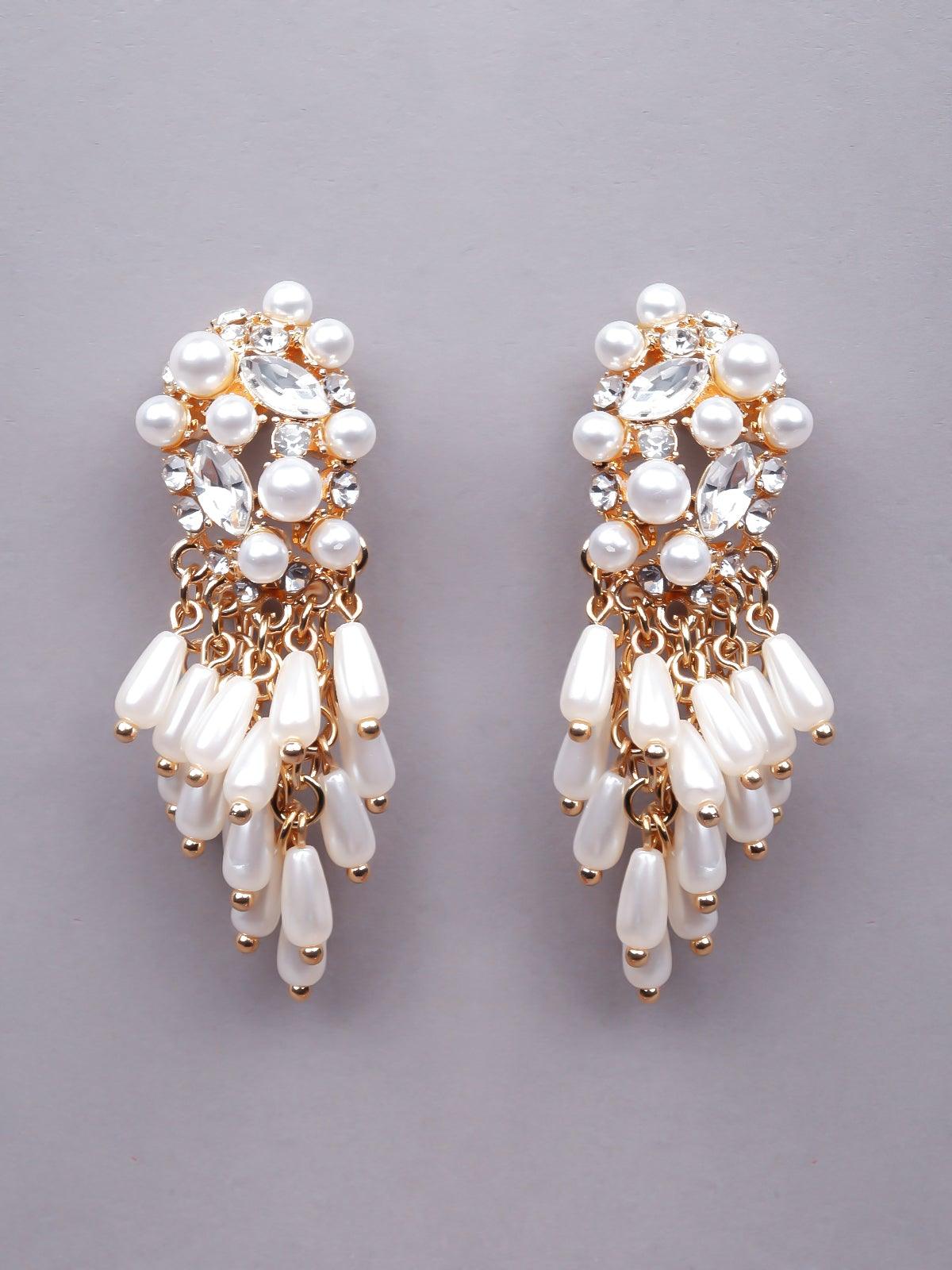 Women's Super Cute White Beaded Earring
