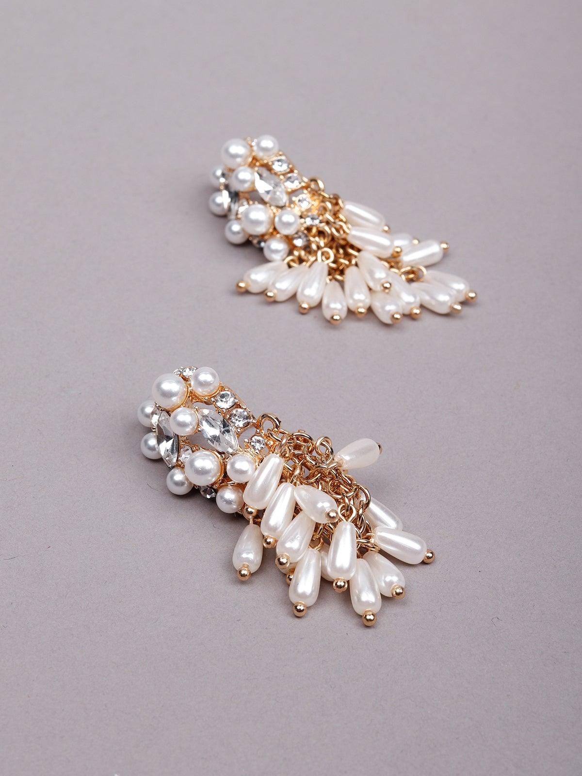 Women's Super Cute White Beaded Earring