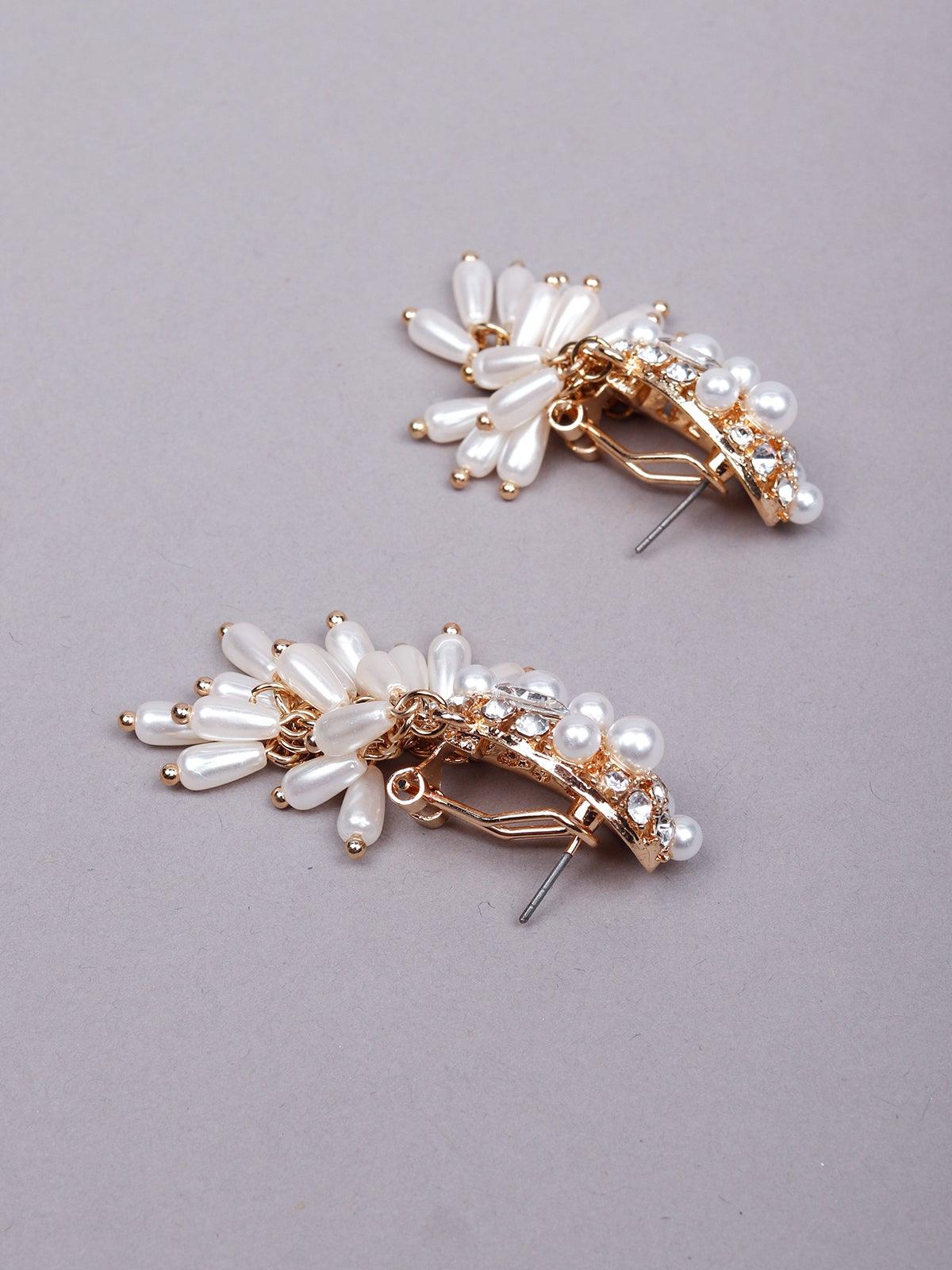 Women's Super Cute White Beaded Earring
