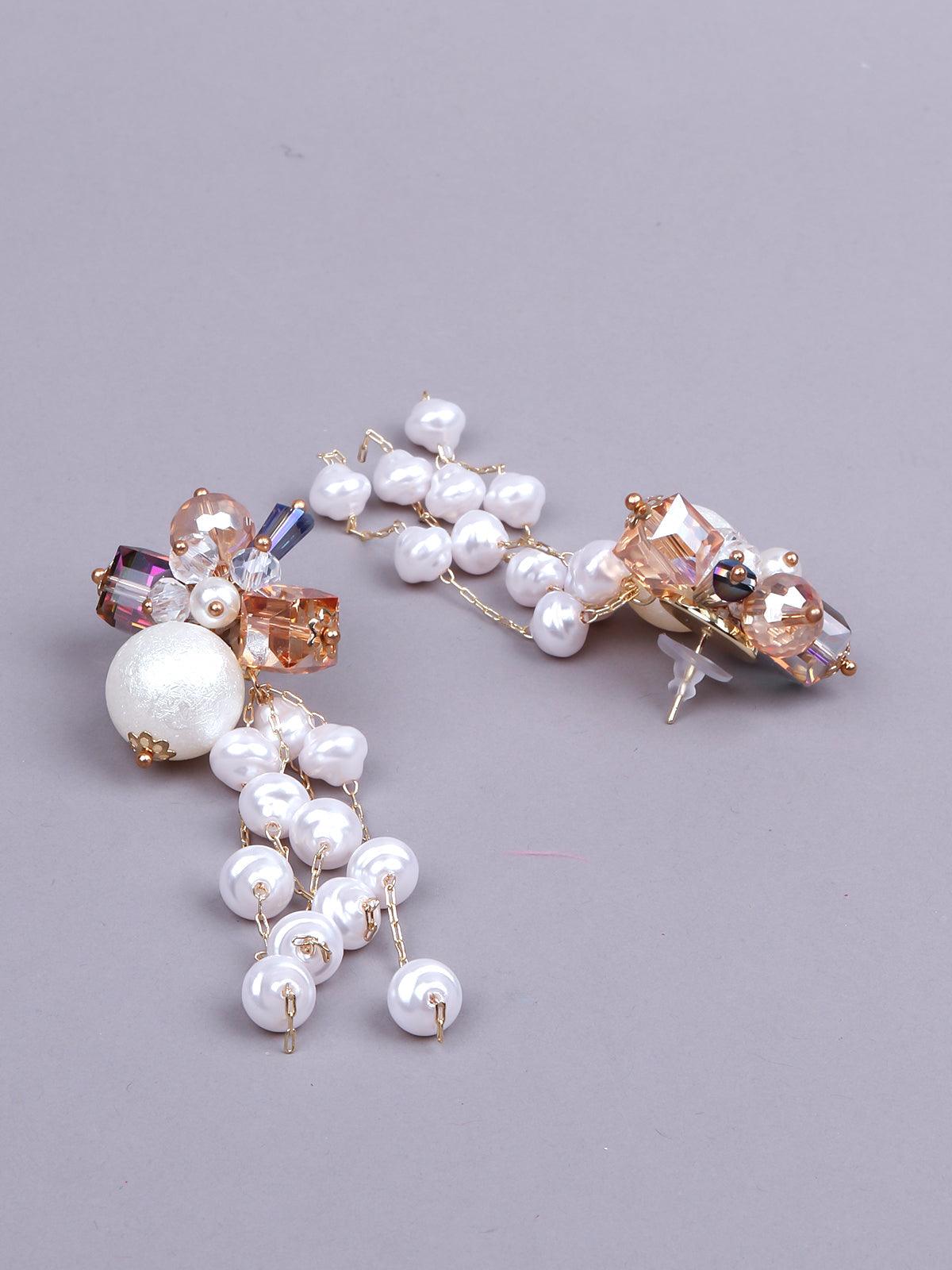 Women's Super Cute White Drop Statement Earrings