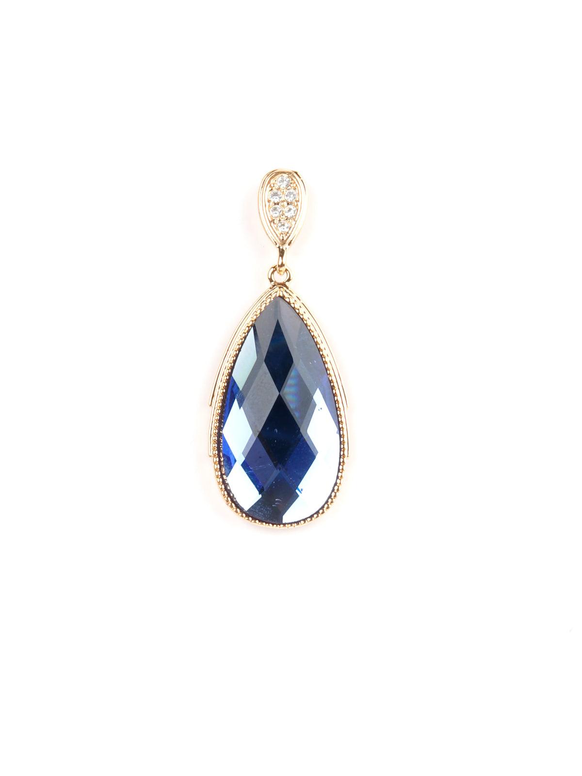 Women's Teardrop Sapphire Blue Crystal Earring