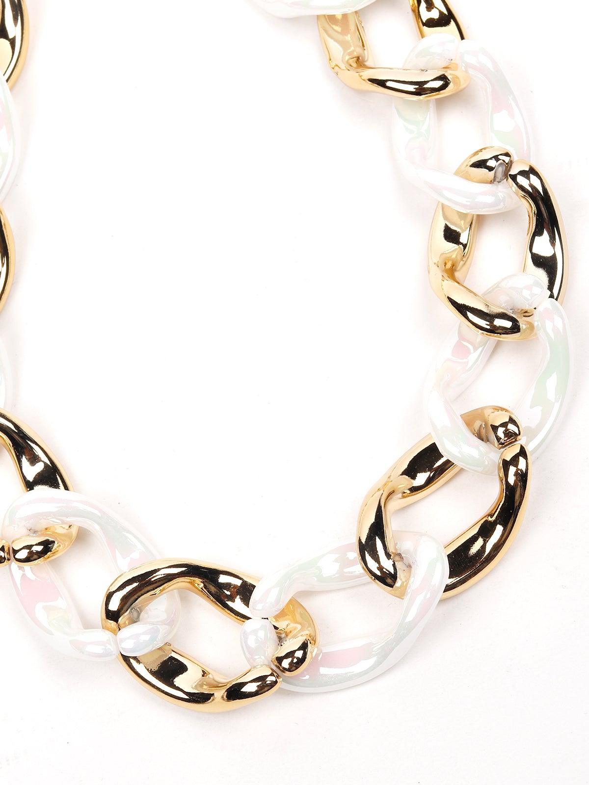 Women's The Classic White And Gold Chunky Chai