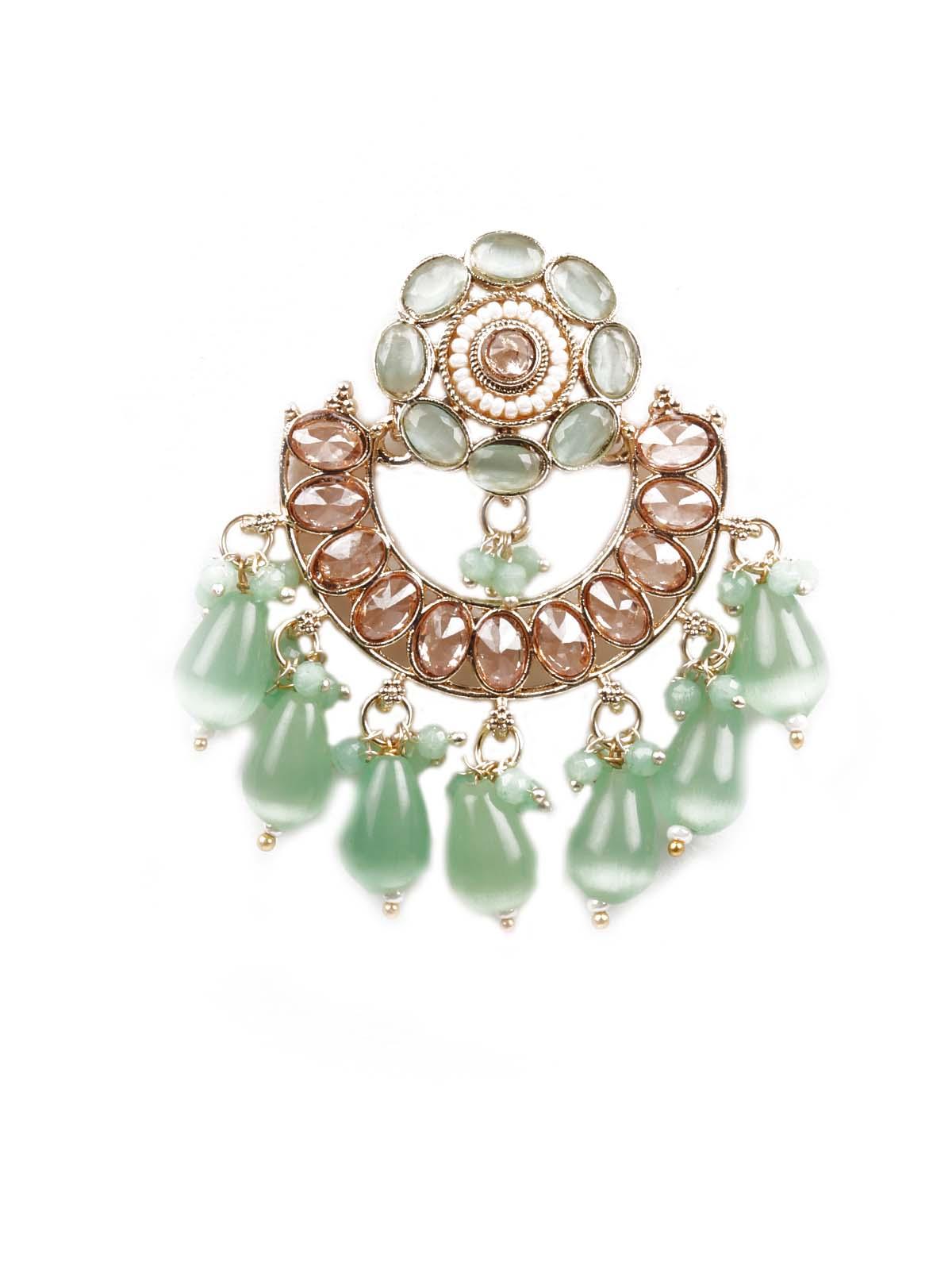 Women's The Pearl And Kundan Chandbali Earring