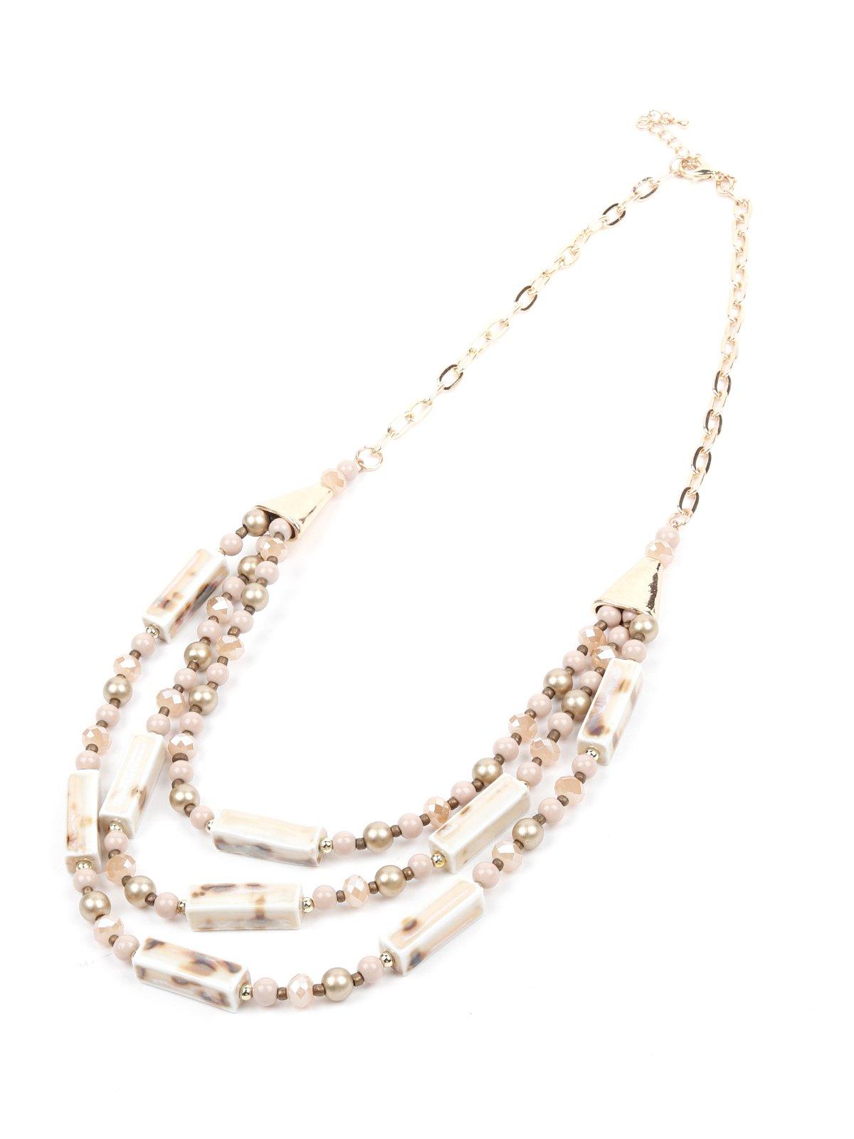 Women's Three-Layered Beaded Chain-Beig