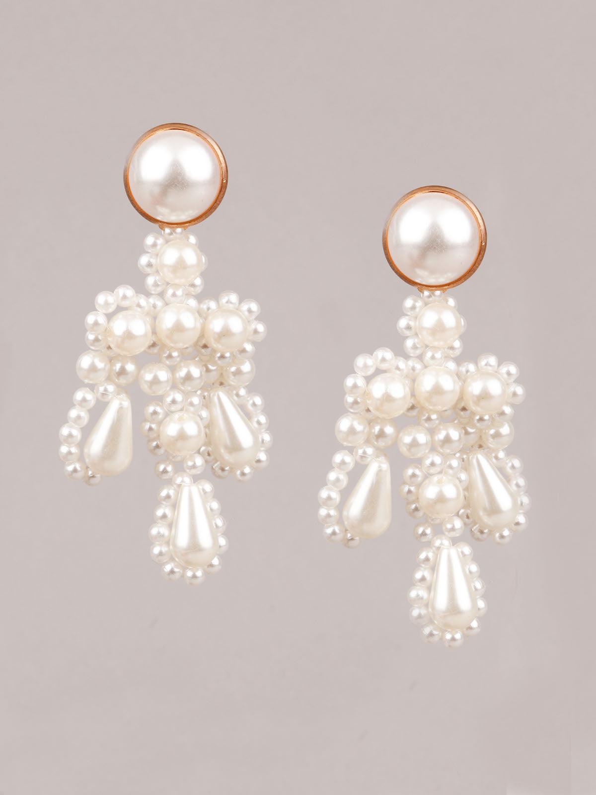 Women's Trendy White Faux Pearl Dangle Earring
