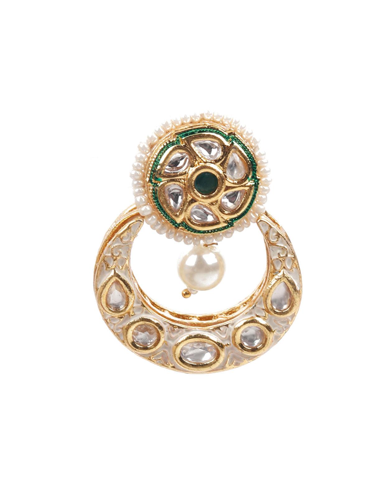 Women's Trendy White Meenakari Stud Earring