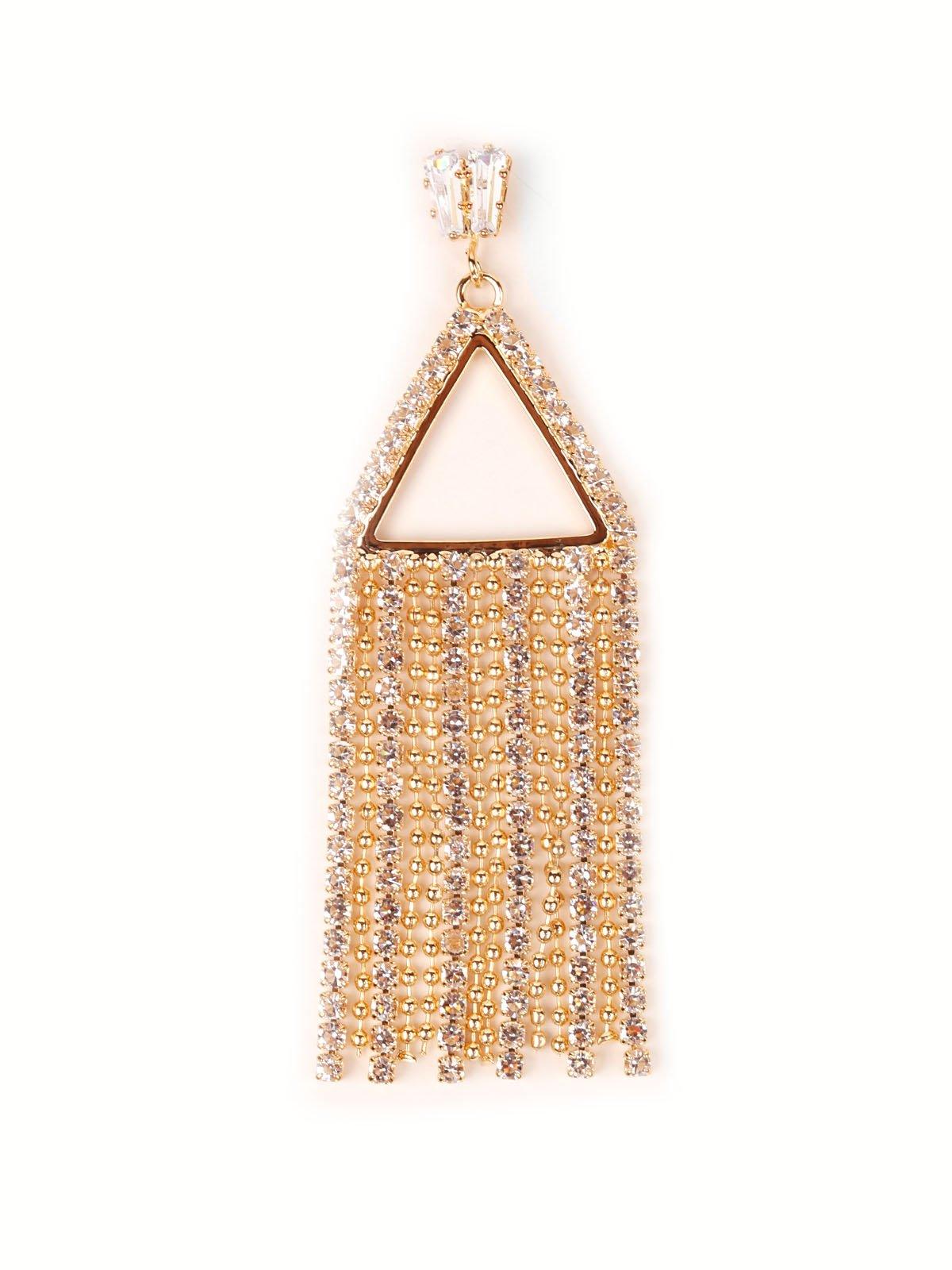 Women's Triangle Gold Crystal Drop Earring