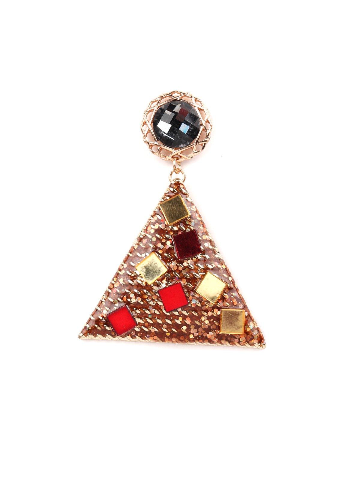 Women's Trilateral Studded Stone Drop Earring