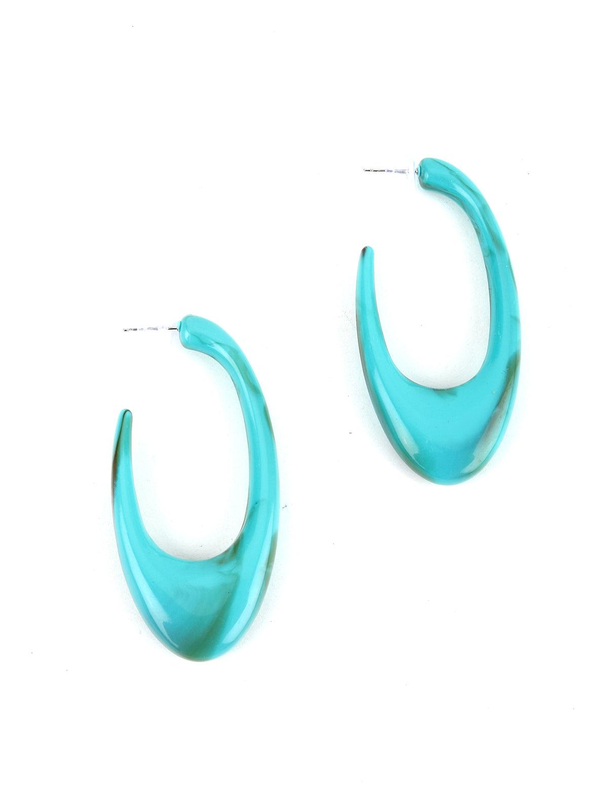 Women's Turquoise Blue Open Hoop Earring