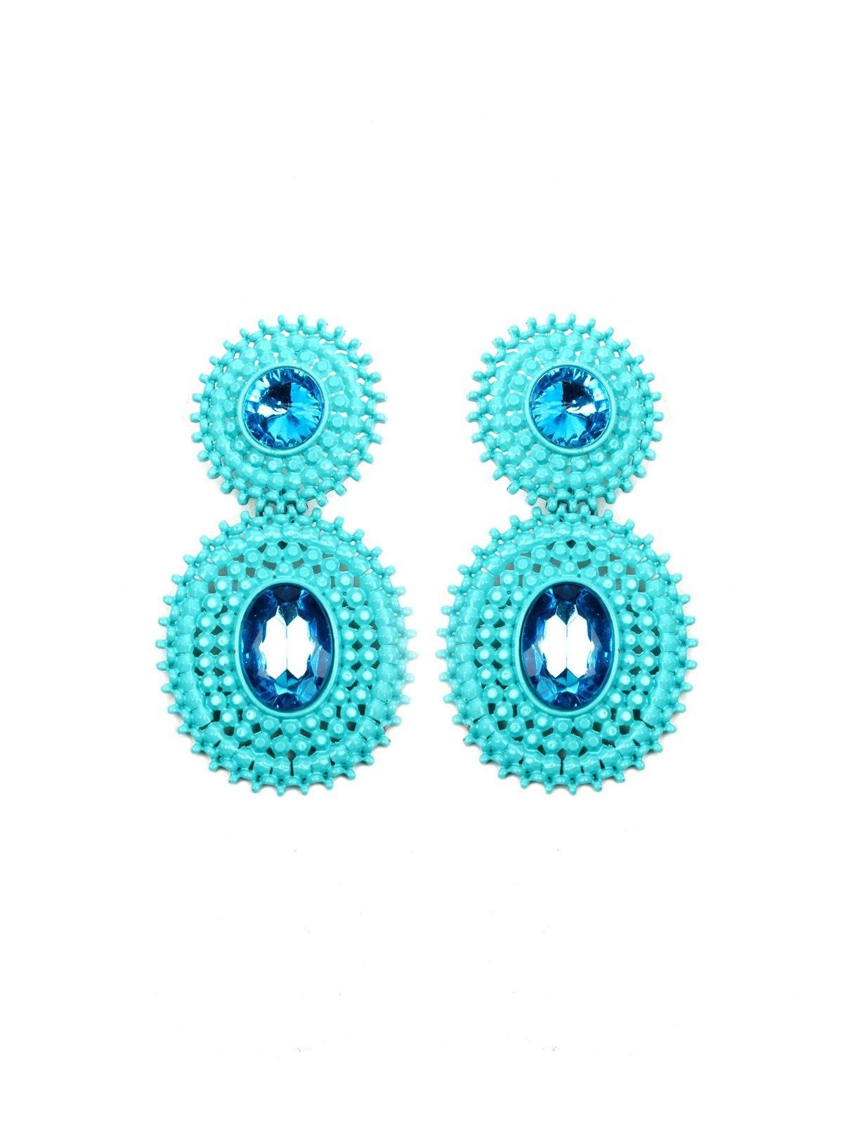 Women's Turquoise Green Crystal-Embellished Earring