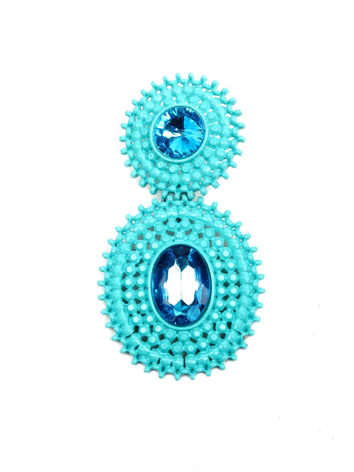 Women's Turquoise Green Crystal-Embellished Earring
