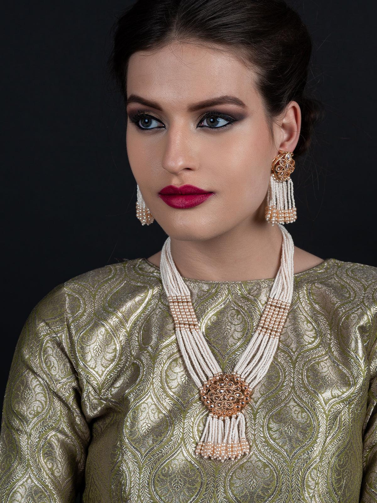 Women's Typical Faux Pearl Necklace With Earring